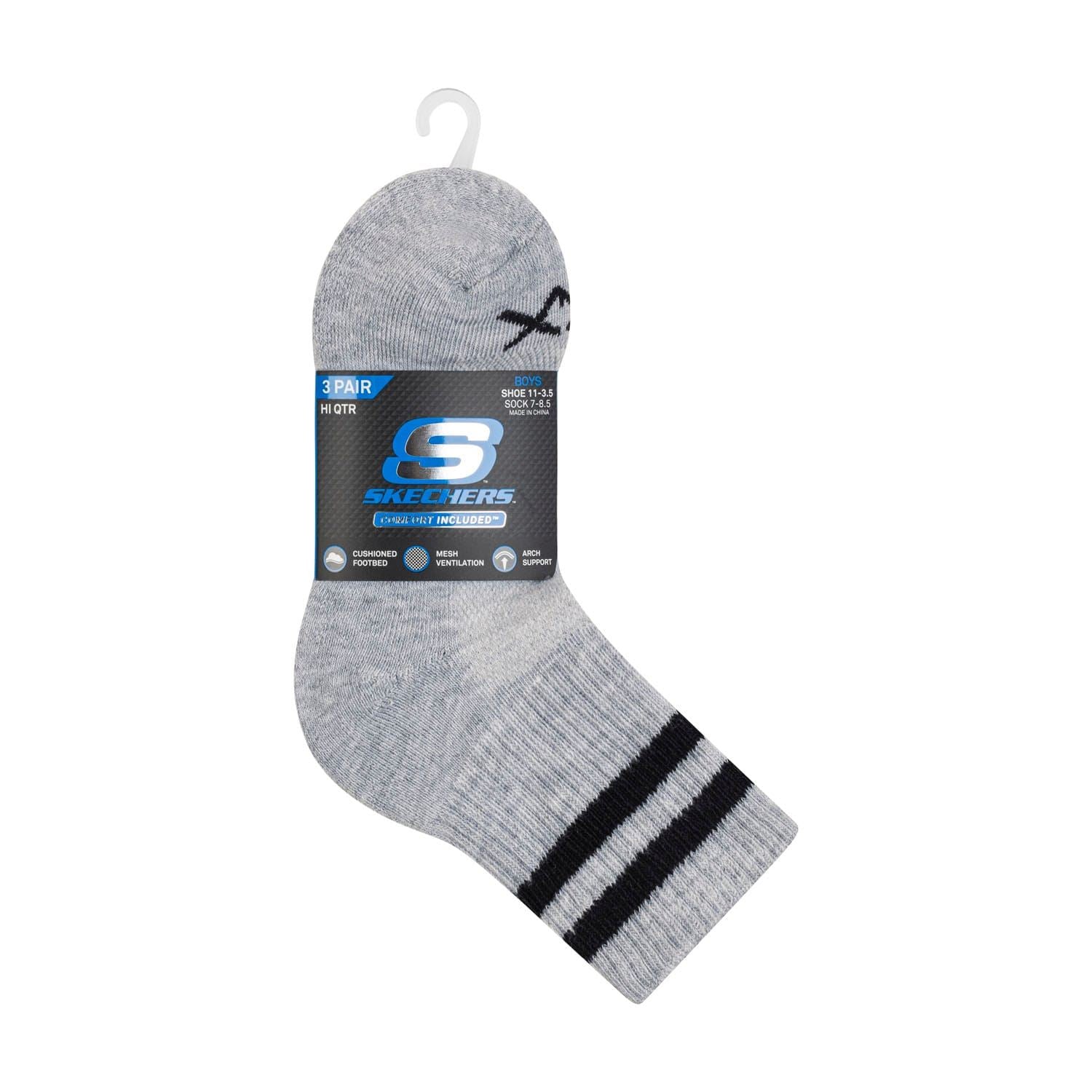 Skechers Juniors 3 Pack of Crew Socks