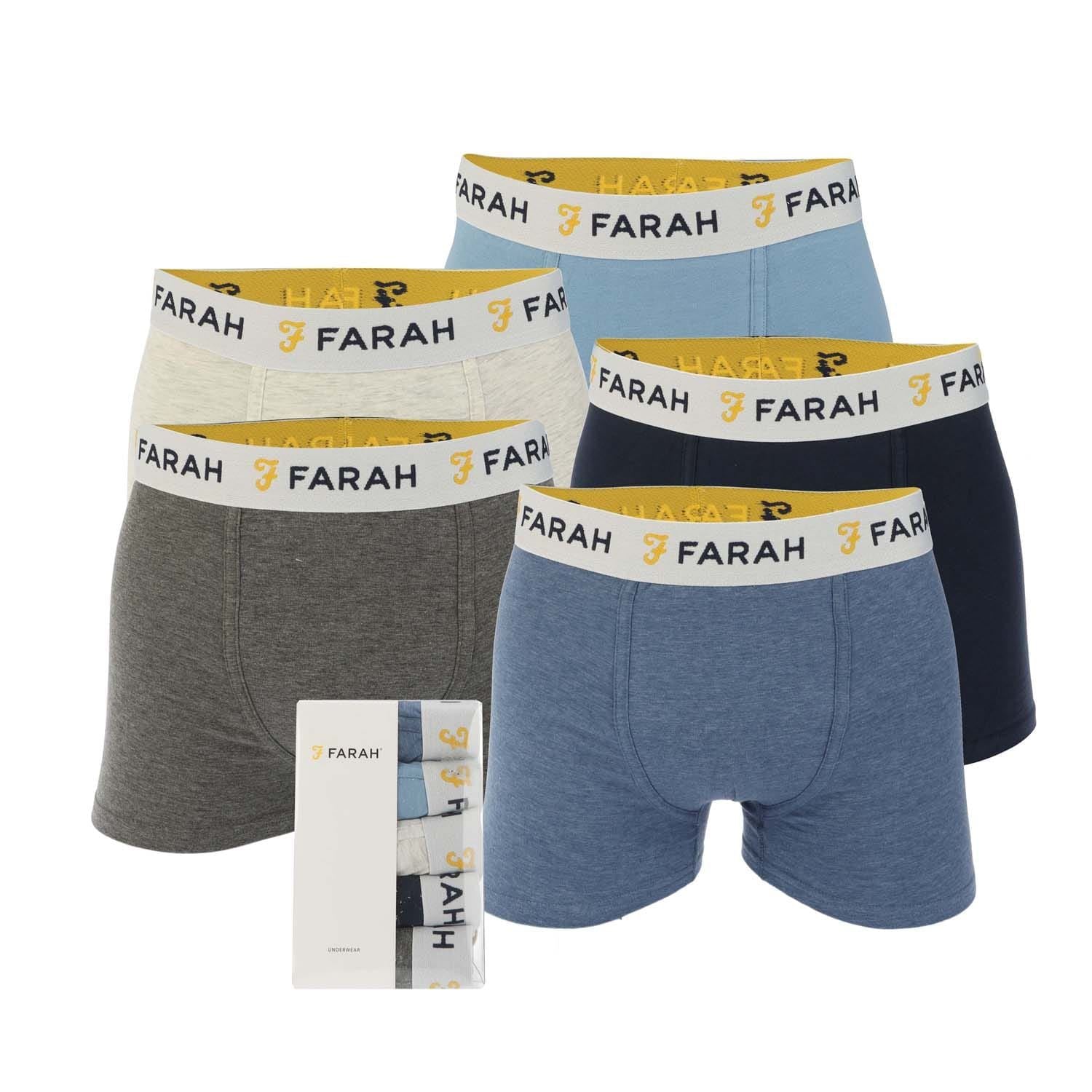 Farah Mens Orden 5 Pack Boxer Shorts