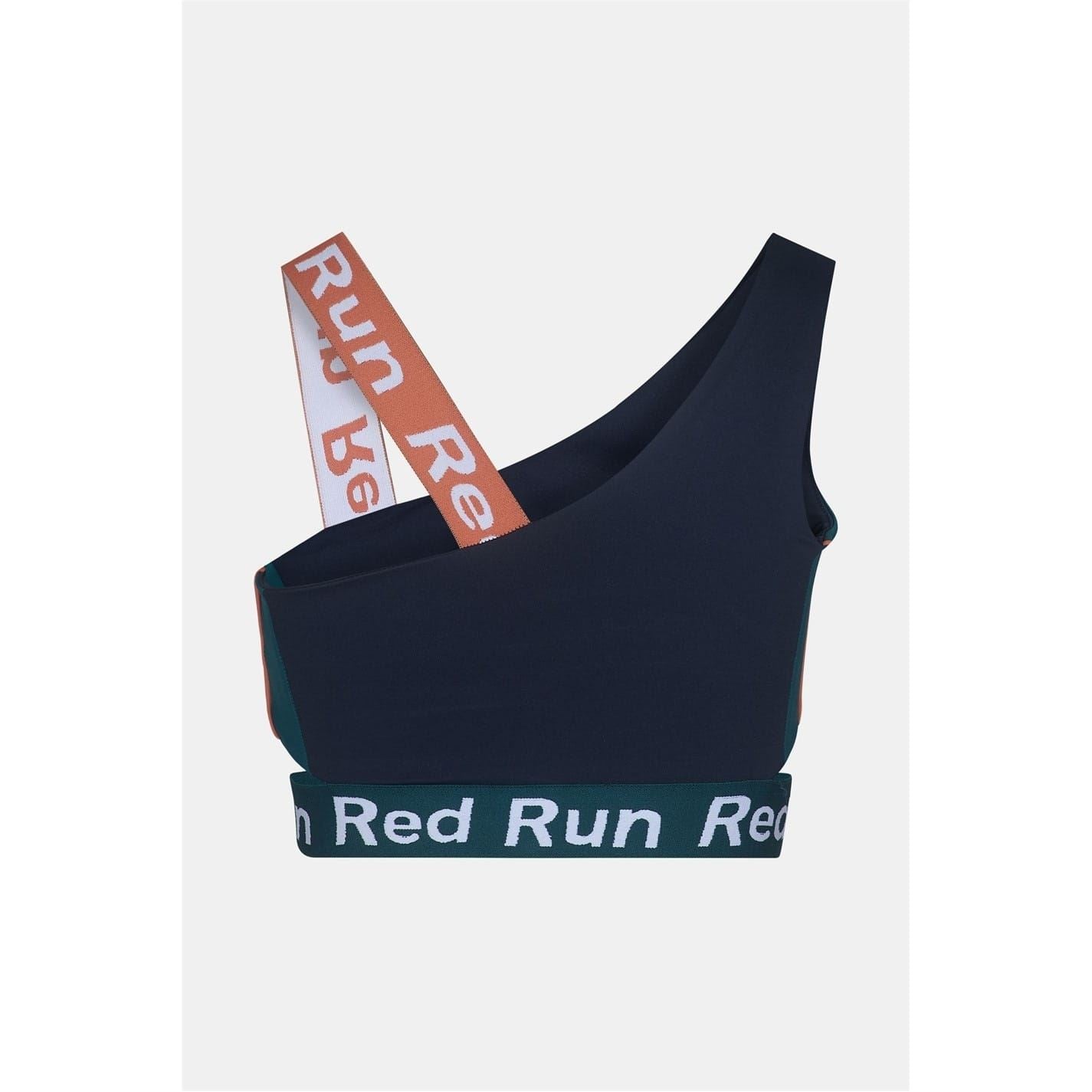 Red Run Colour Block Sports Bra