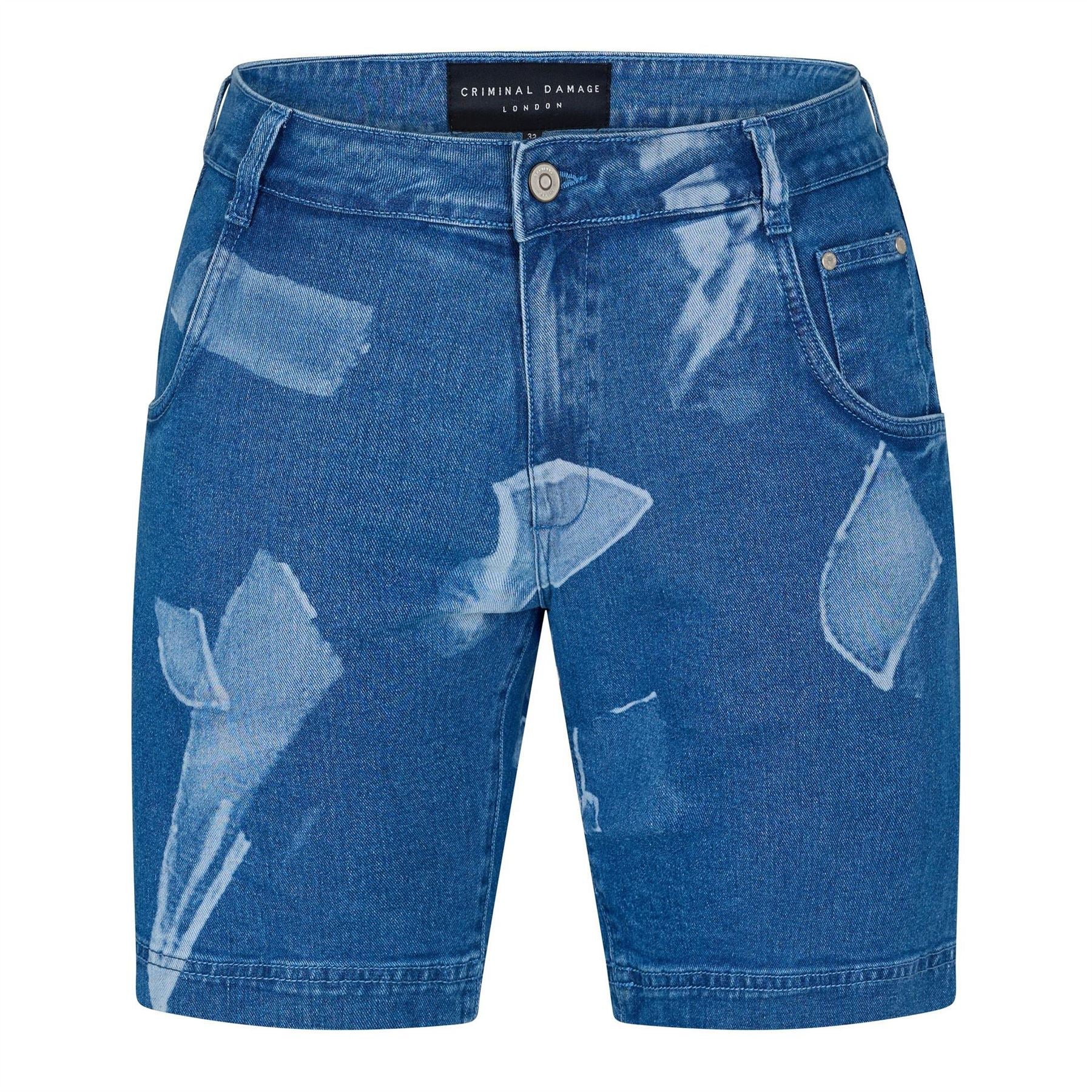 Criminal Damage Mens Shard Denim Shorts