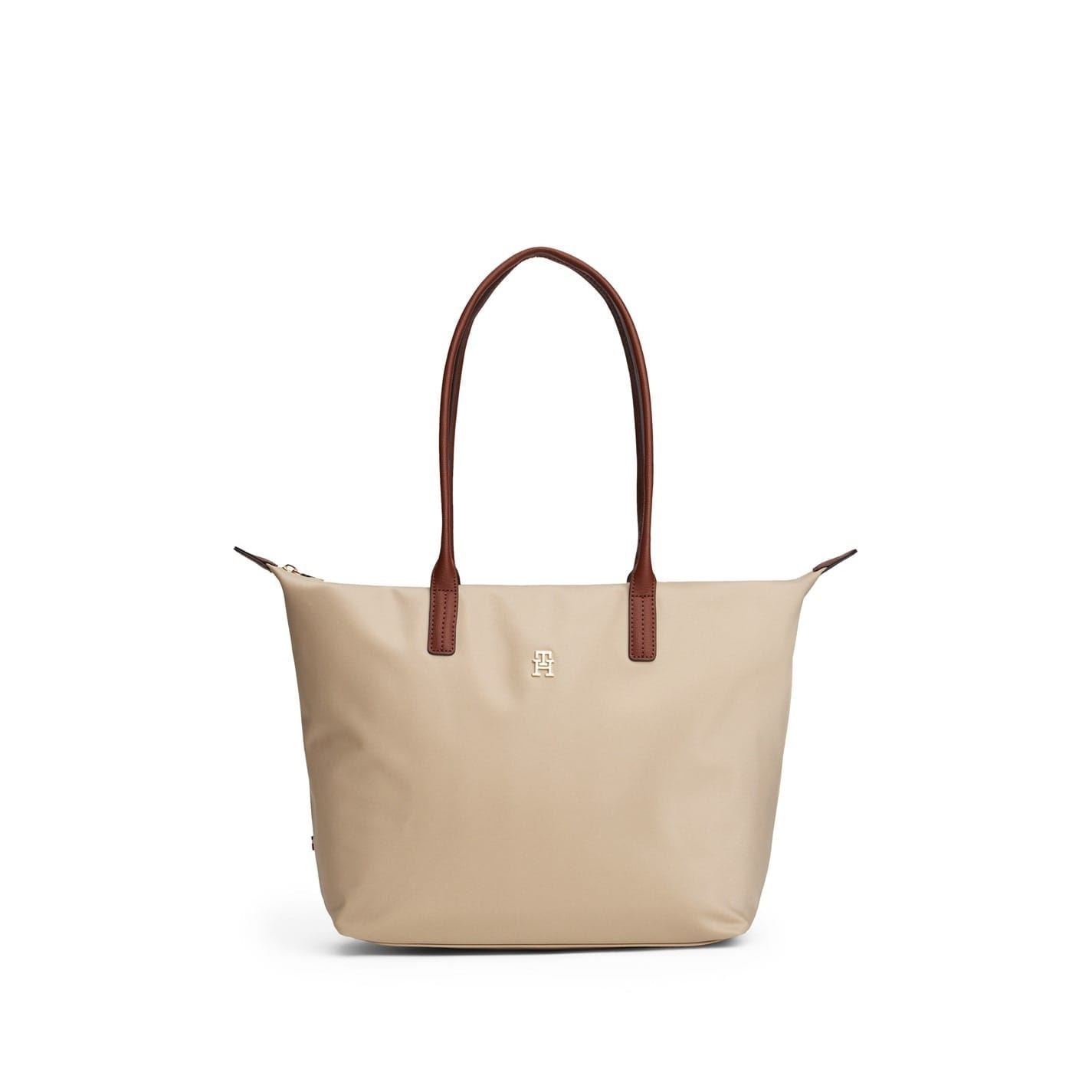 Tommy Hilfiger Popette Vertical Stripe Tote with Metal Branding