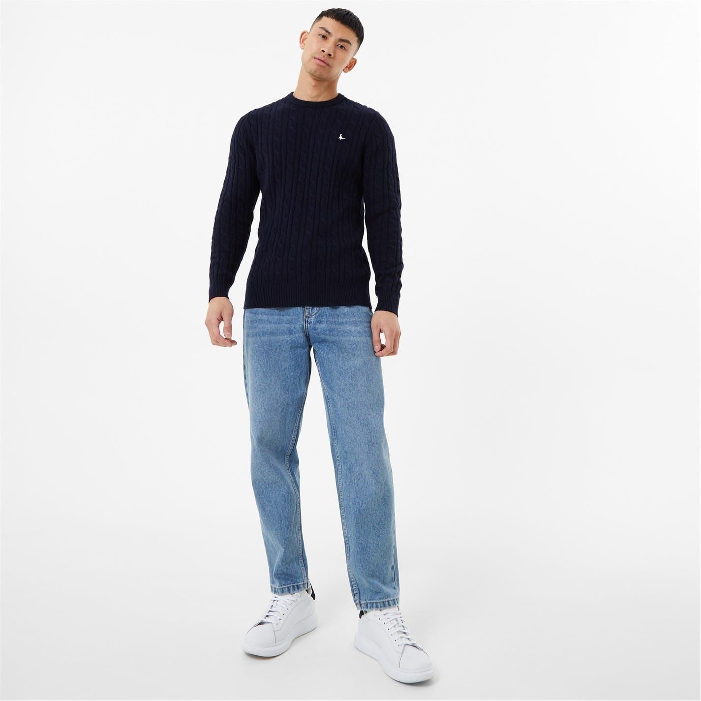 Jack Wills Mens Marlow Merino Wool Blend Cable Knitted Jumper