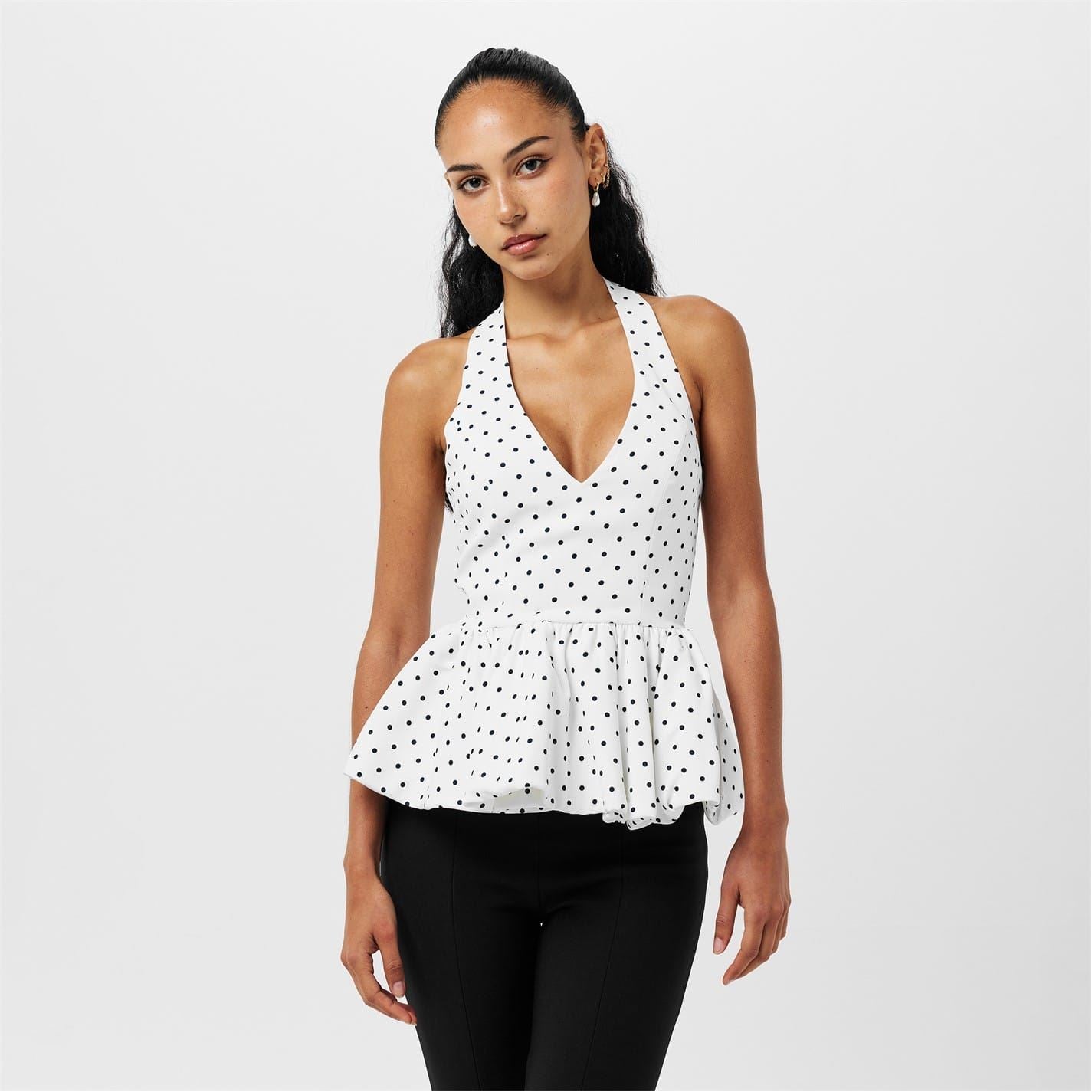 Odd Muse The Ultimate Muse Polka Dot Peplum Top