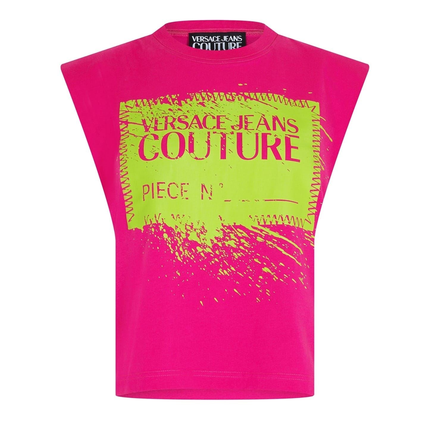 Versace Jeans Couture Logo Crop Relaxed Fit T-Shirt