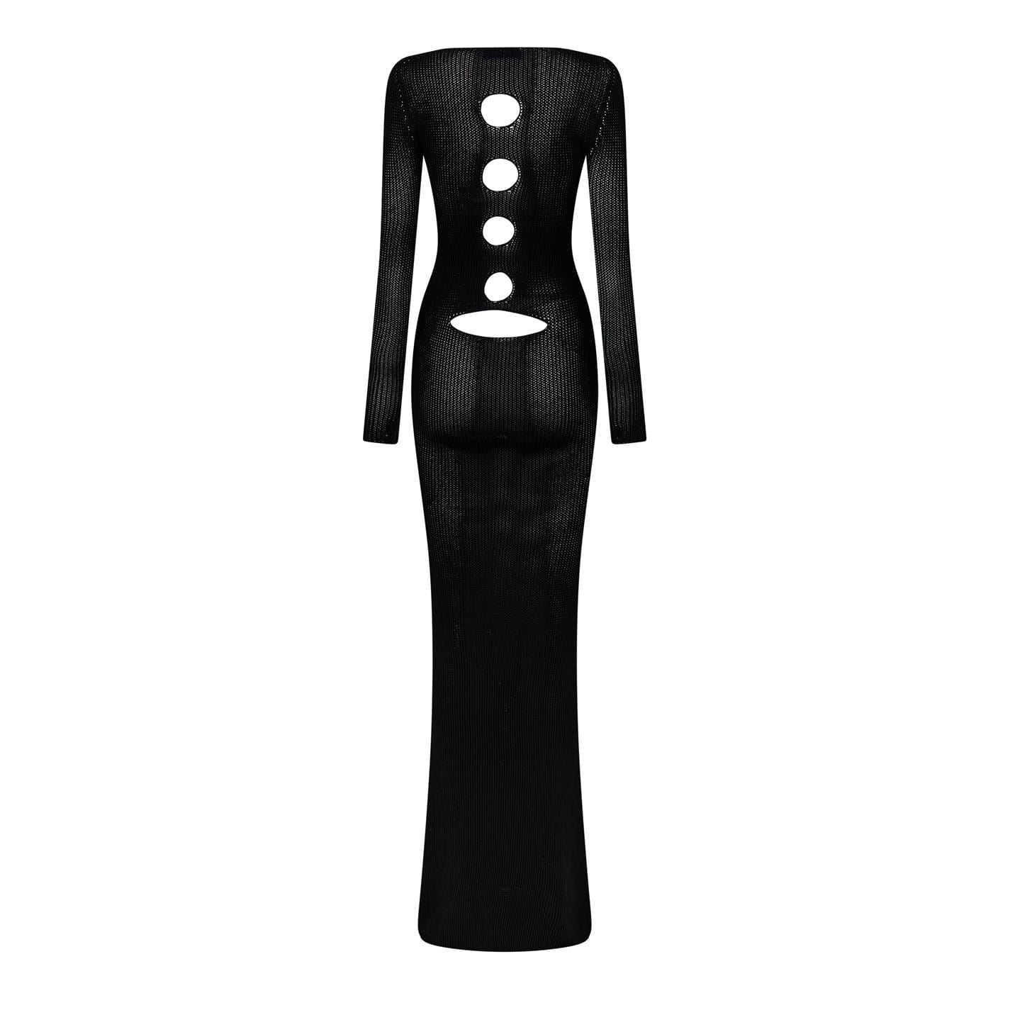 Off White Net Maxi Slip Dress