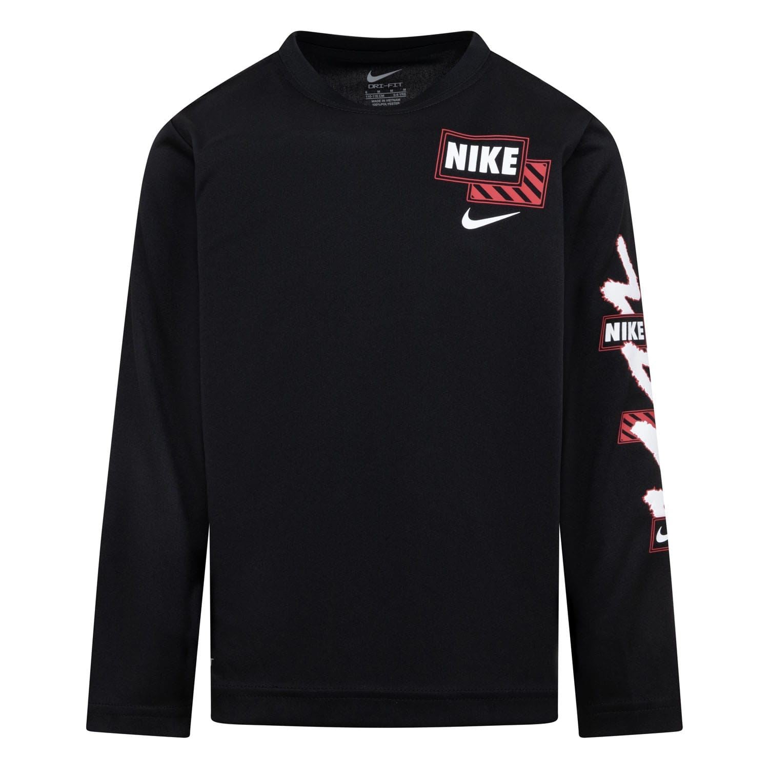 Nike Juniors ADP Swoosh Scribble Long Sleeve T-Shirt