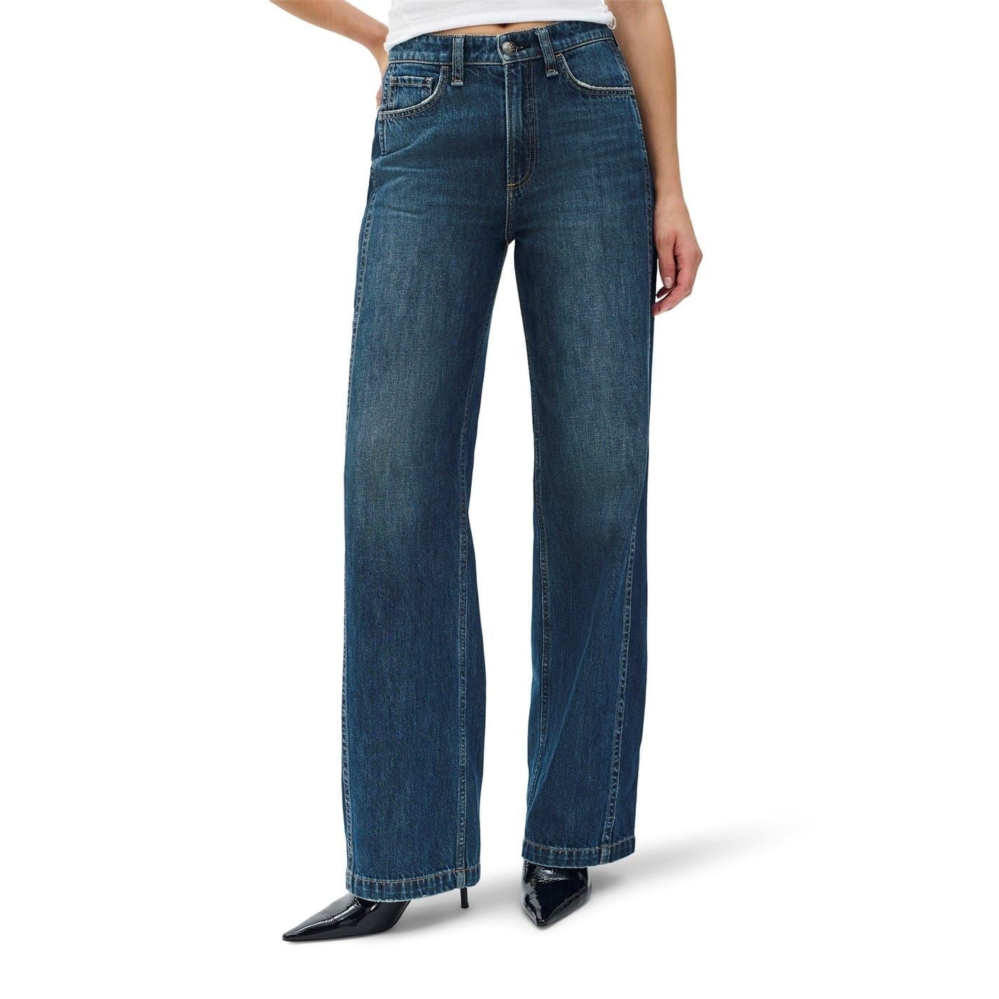 Rag and Bone Logan Wide Leg Mid Rise Jeans