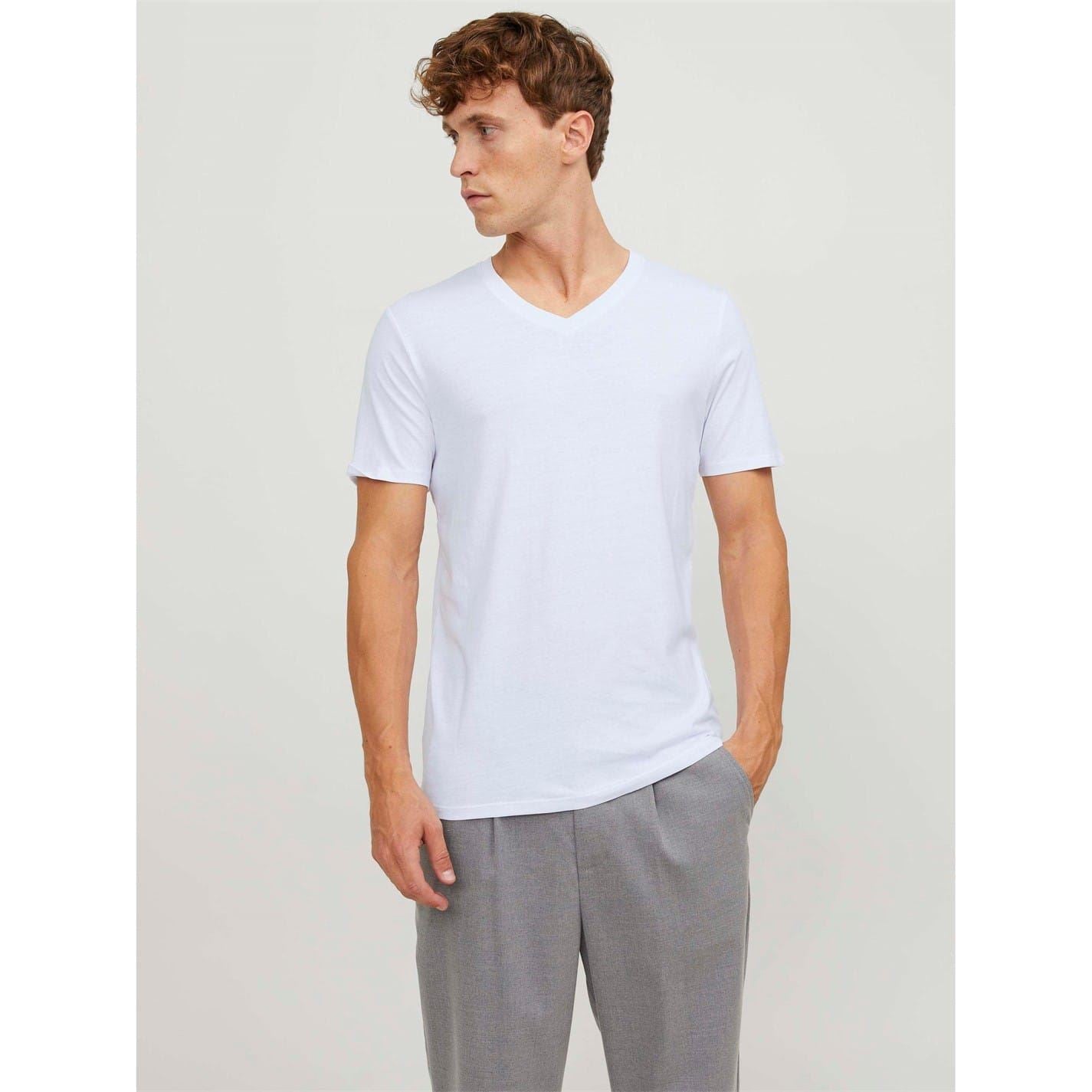 Jack and Jones V-Neck Short Sleeve Regular Fit T-Shirt 2 Pack