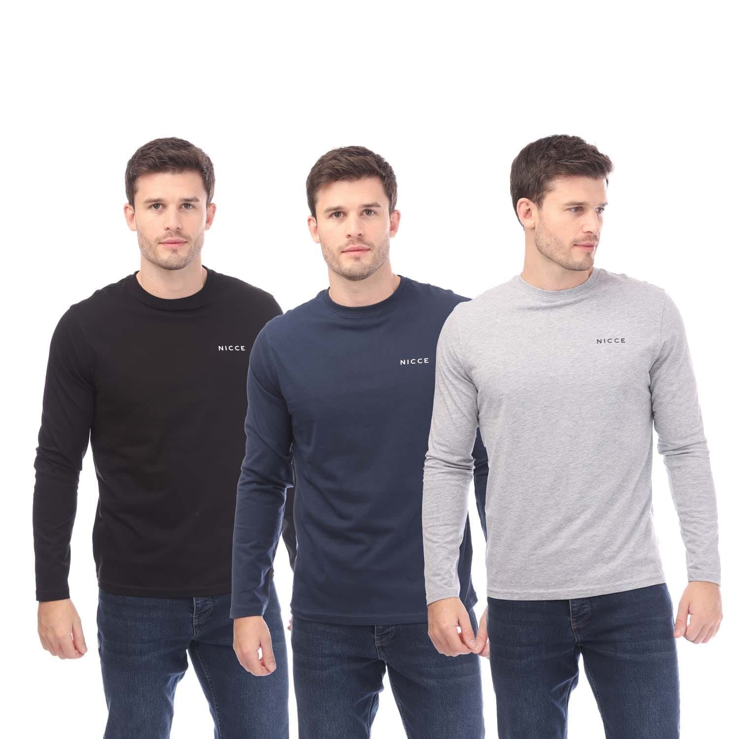 NICCE Mens Julian LS 3 Pack T-Shirts