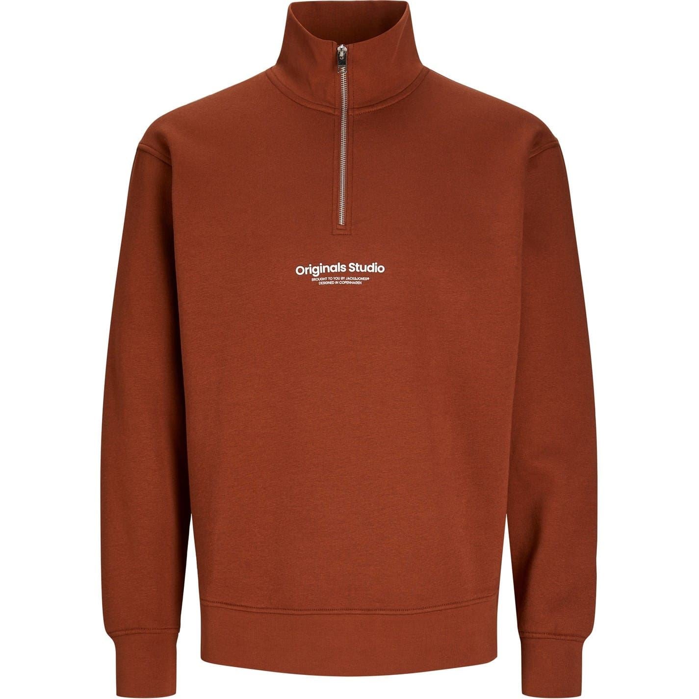 Jack and Jones Zip Neck Long Sleeve Sweatshirt