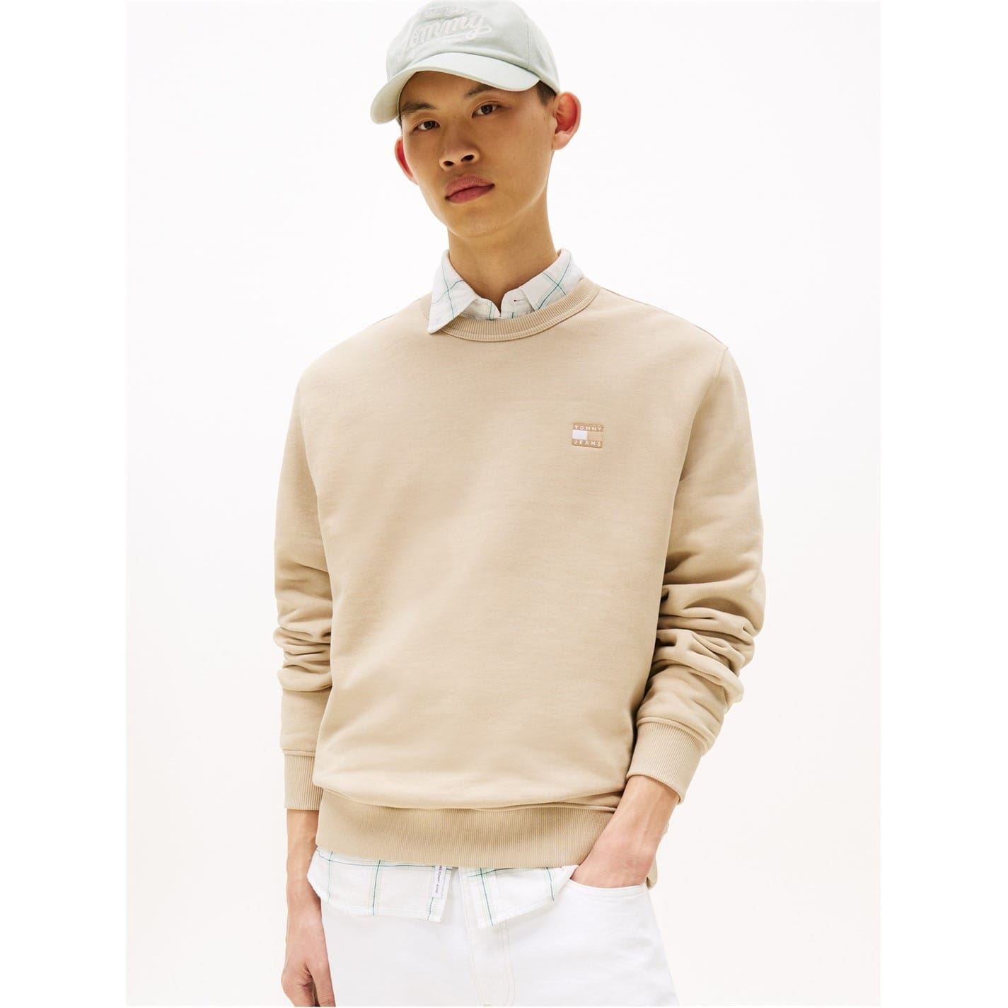 Tommy Jeans TJM Rubber Badge Regular Fit Crew Neck Long Sleeve Sweatshirt