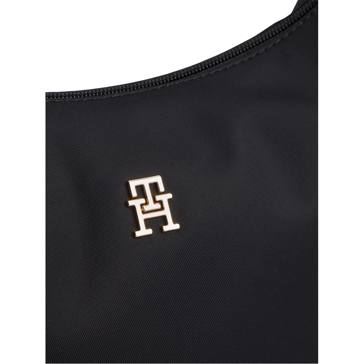 Tommy Hilfiger Popette Vertical Stripe Crescent Hobo Bag