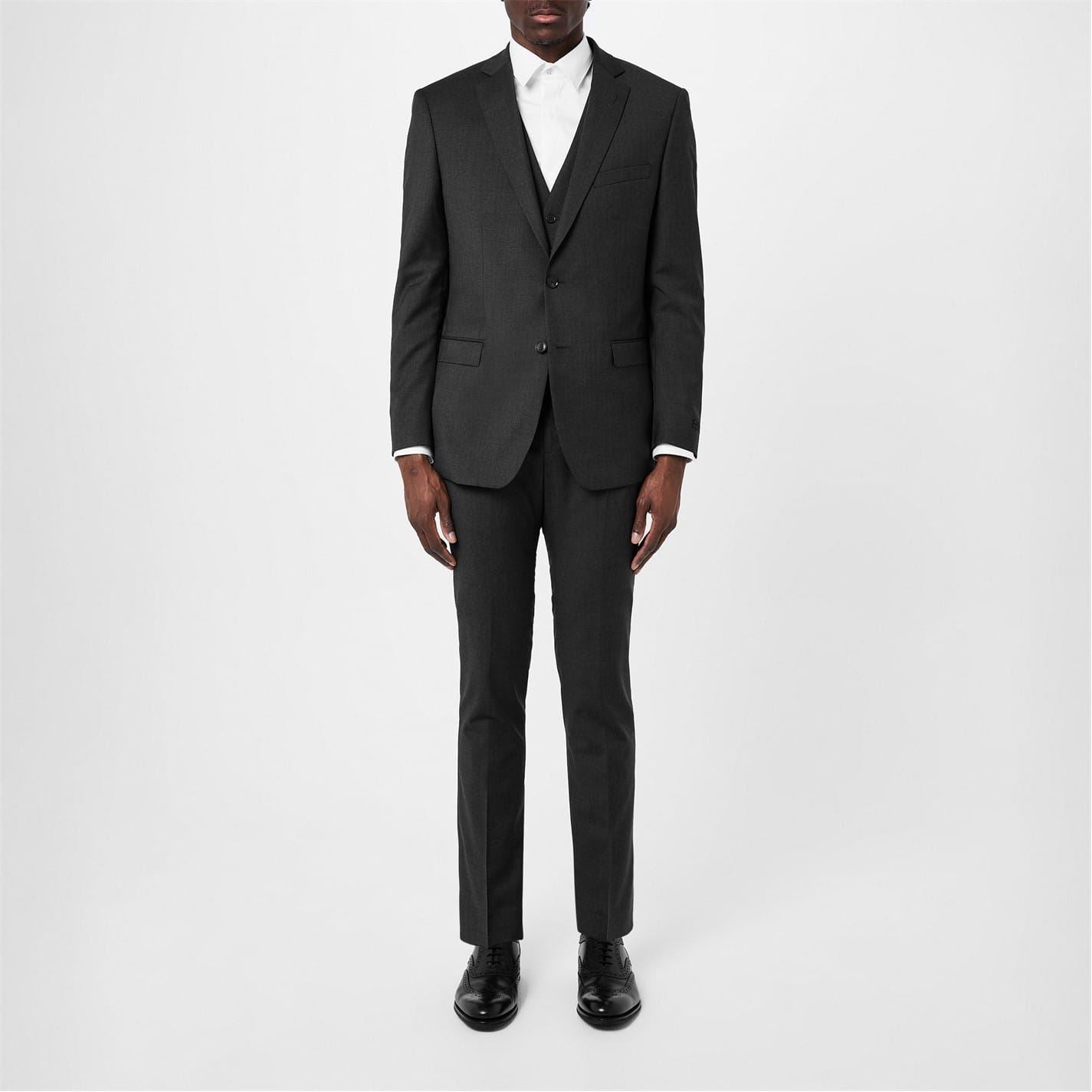 Without Prejudice Charcoal Slim Fit Suit Jacket   Italian Fabric