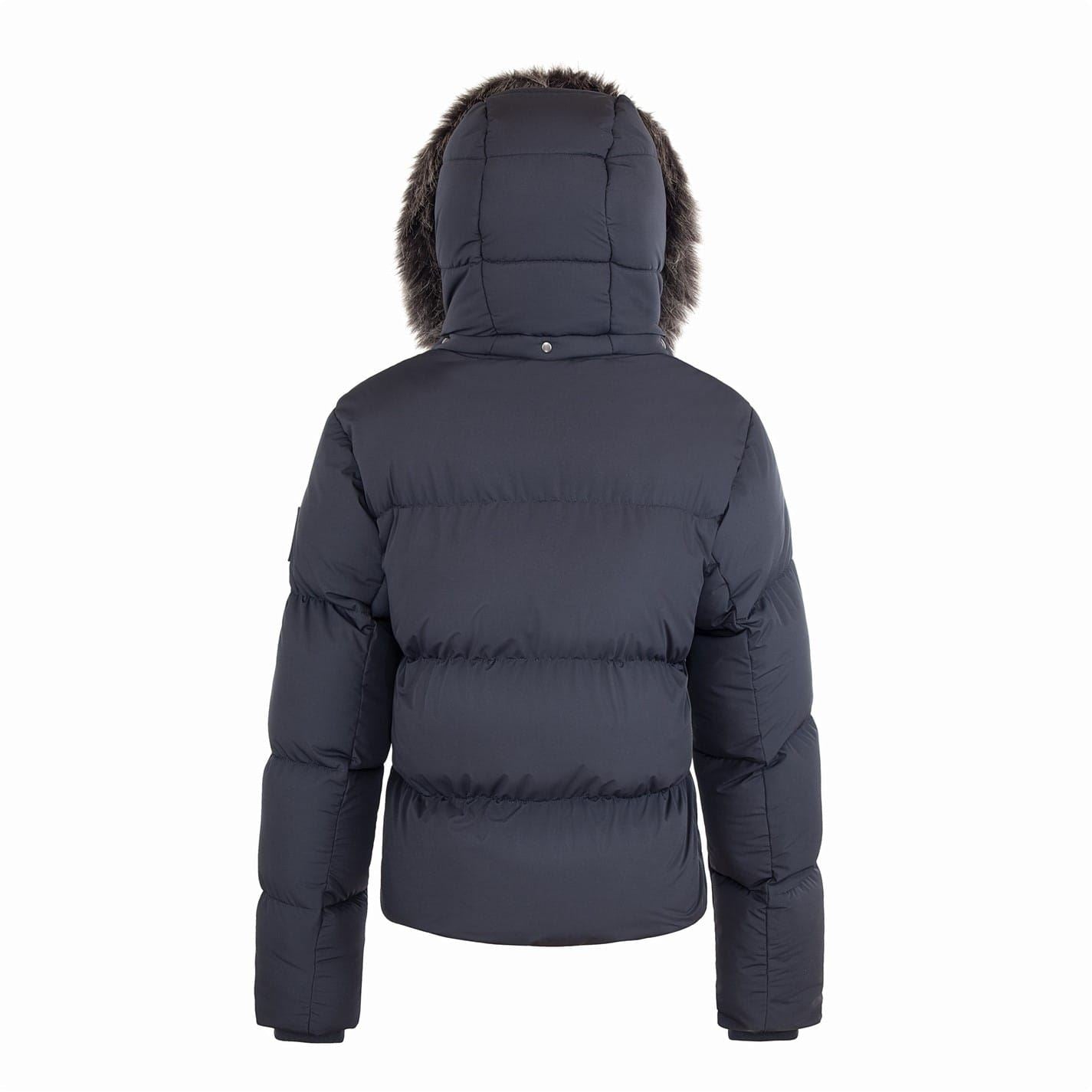 Cape Heights Solid Patterned Hooded Puffer Coat with Ribbed Cuff