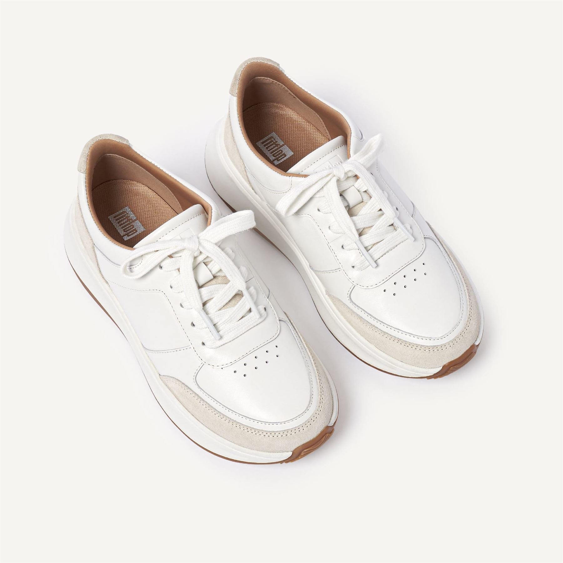 Fit Flop F-Mode Leather/Suede Flatform Trainers