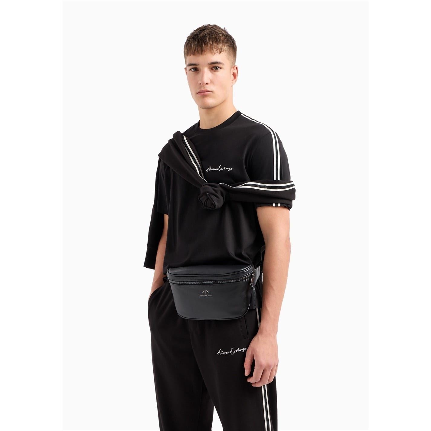 Armani Exchange Exchange Logo Leather Bum Bag Mens