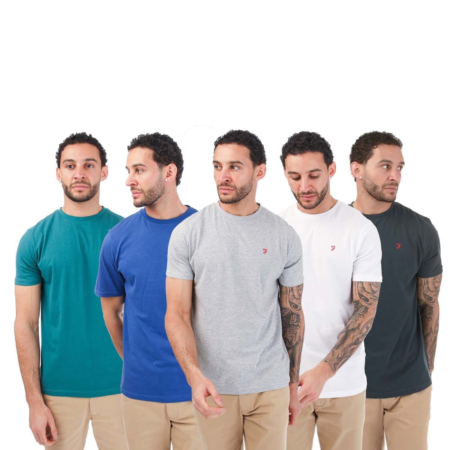 Farah Mens Relba 5 Pack T-Shirts