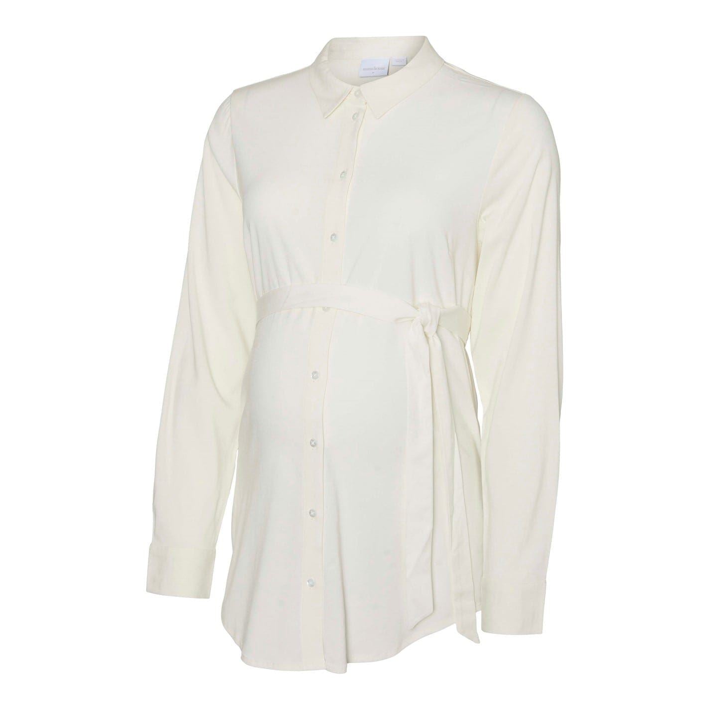 Mamalicious Mlelva Collared Neck Long Sleeve Shirt