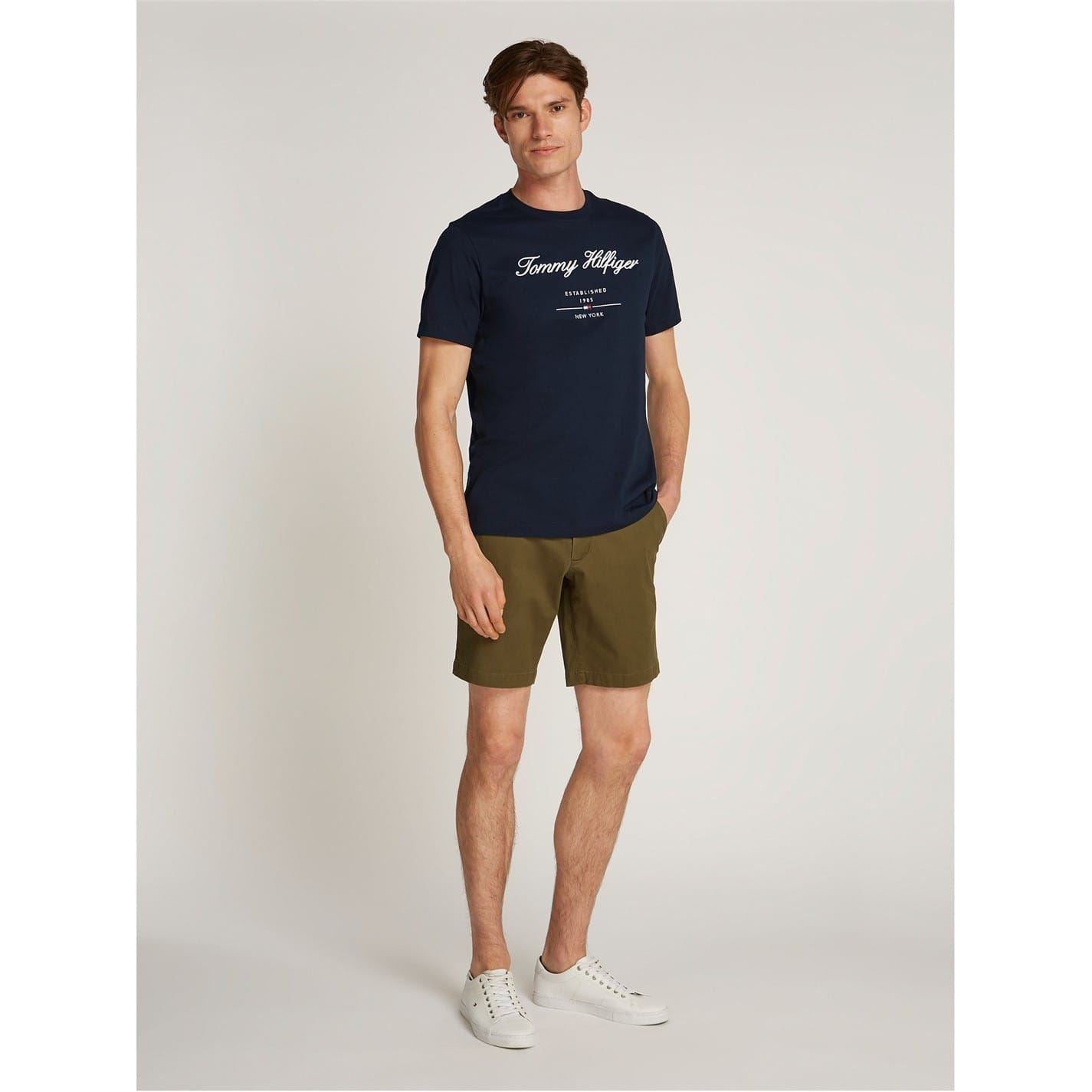 Tommy Hilfiger Logo Print Regular Fit Crew Neck T-Shirt