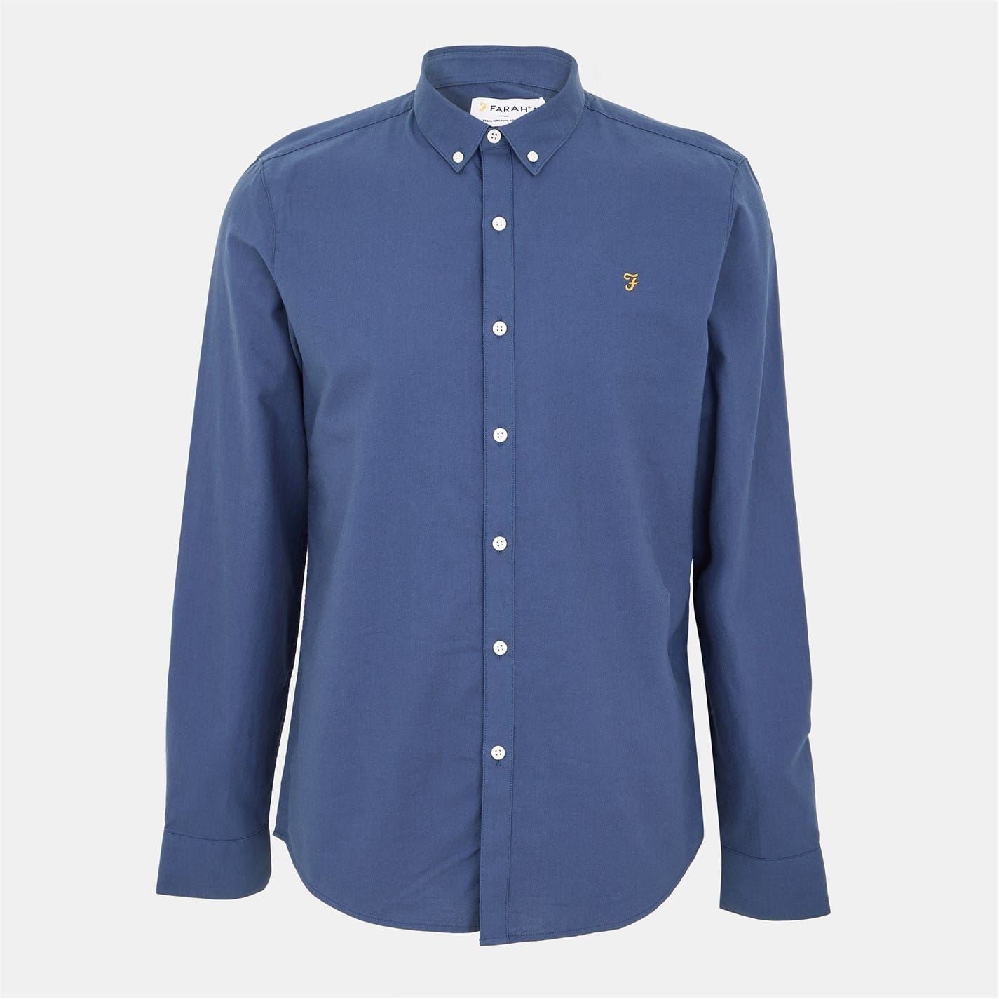 Farah Mendon Cable Regular Fit Long Sleeve Cuff Shirt