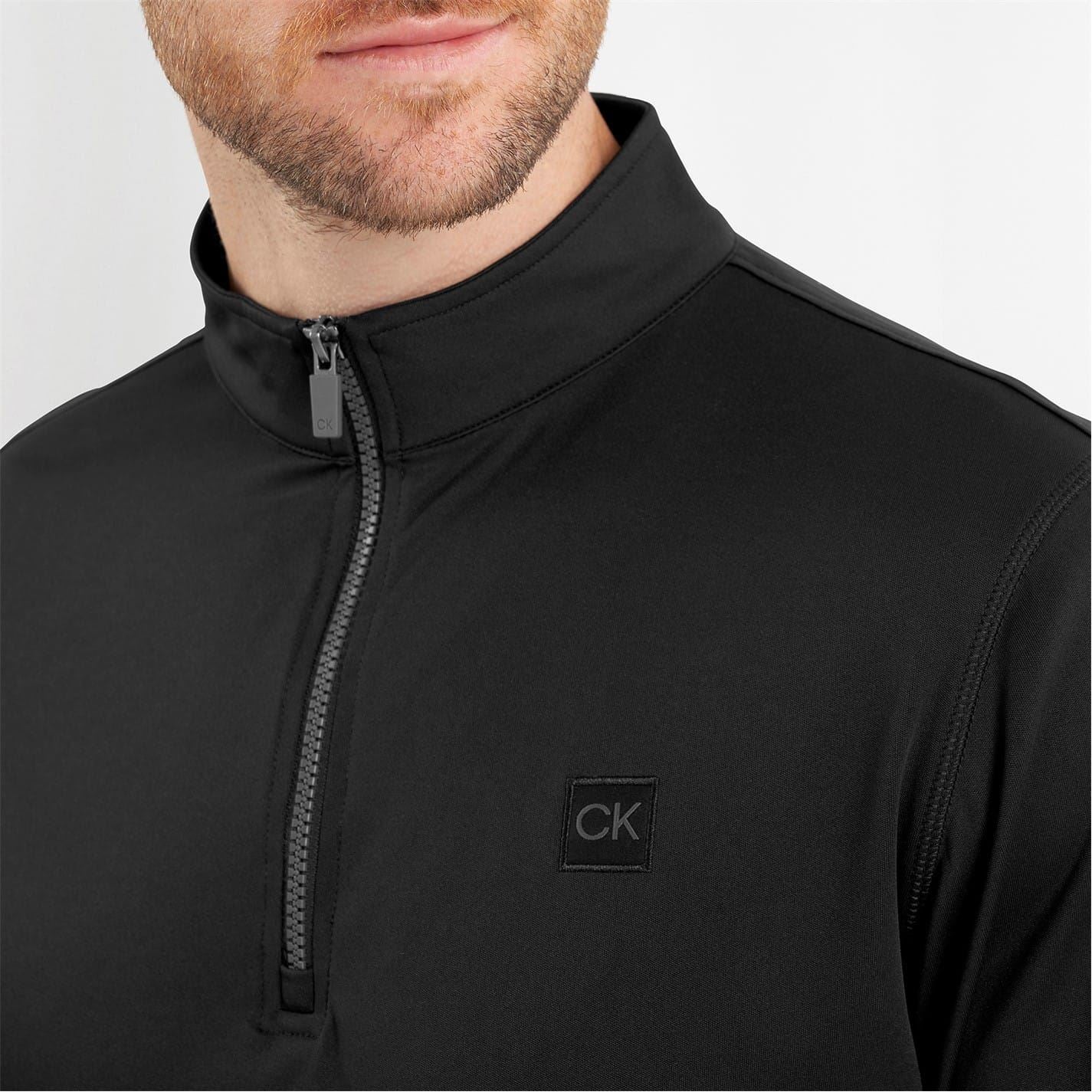 Calvin Klein Golf Regular Fit Zip Neck Long Sleeve Sweatshirt