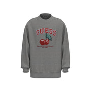 Guess Cherry Knit Crew Neck Drop Shoulder Sweater