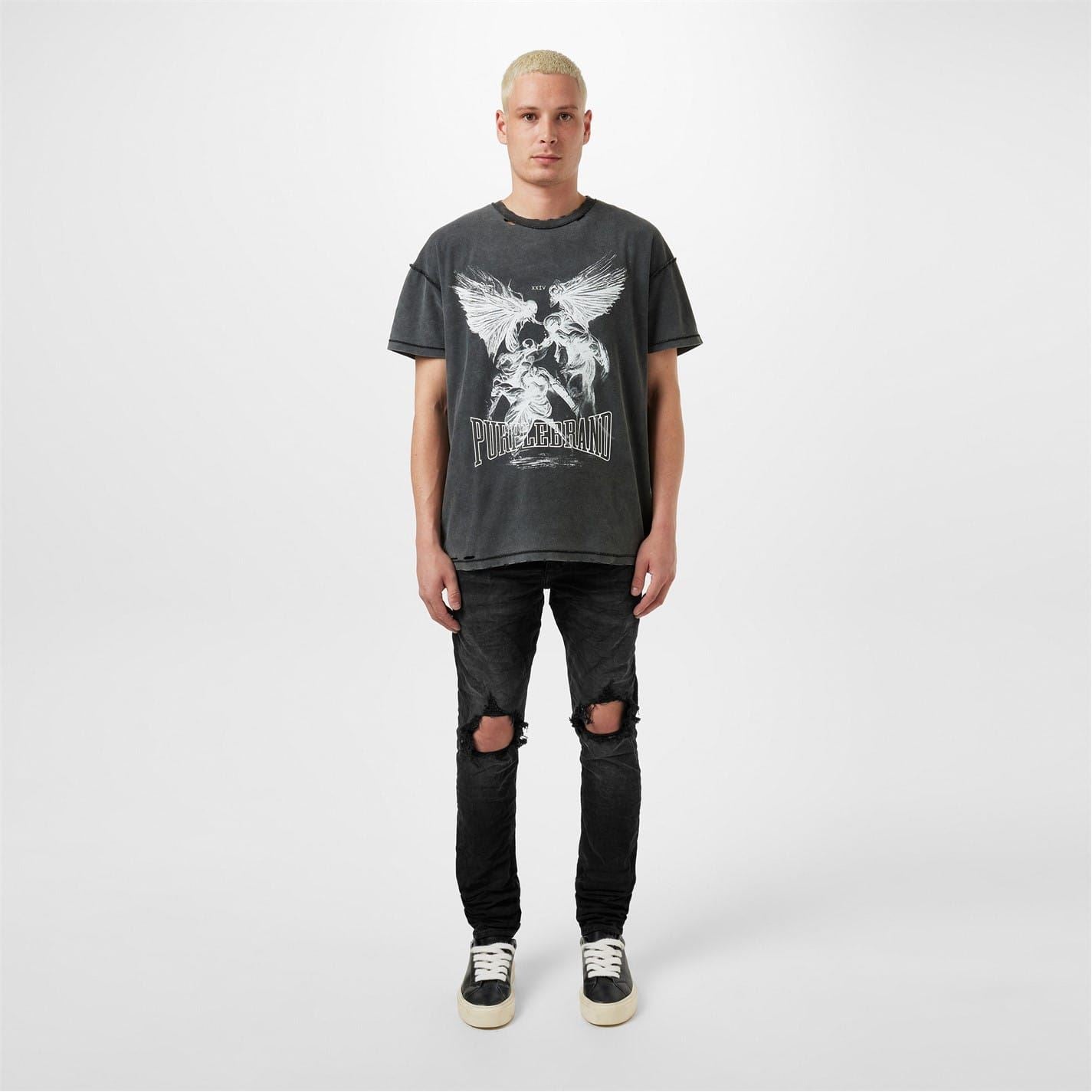 Purple Brand Mid Rise Distressed Jeans