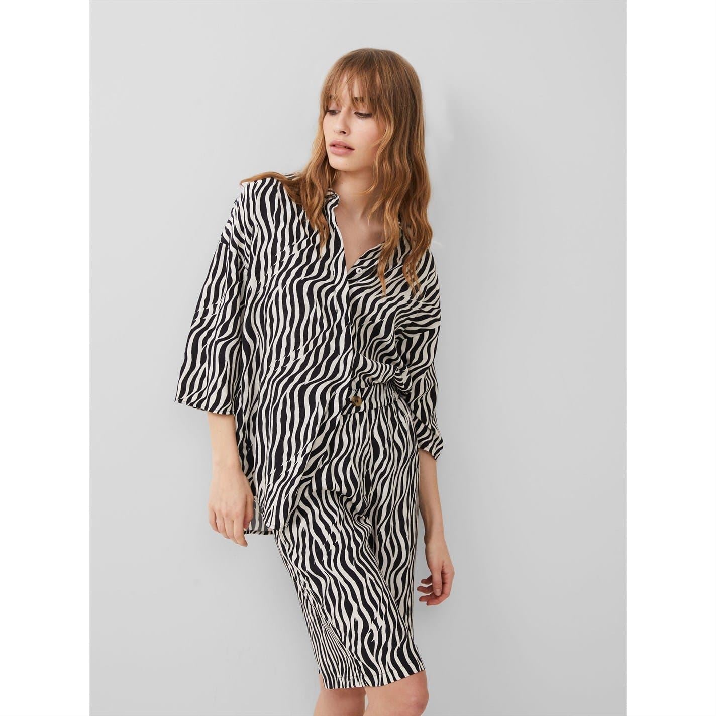 French Connection Seine Delph Collared Neck Knee Length Shirtdress