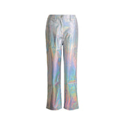 Amylynn Lupe Metallic Patterned Straight Pants
