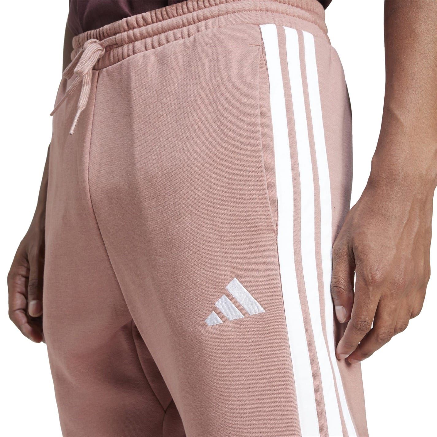 adidas Fleece Tapered Cuff 3 Stripes Joggers