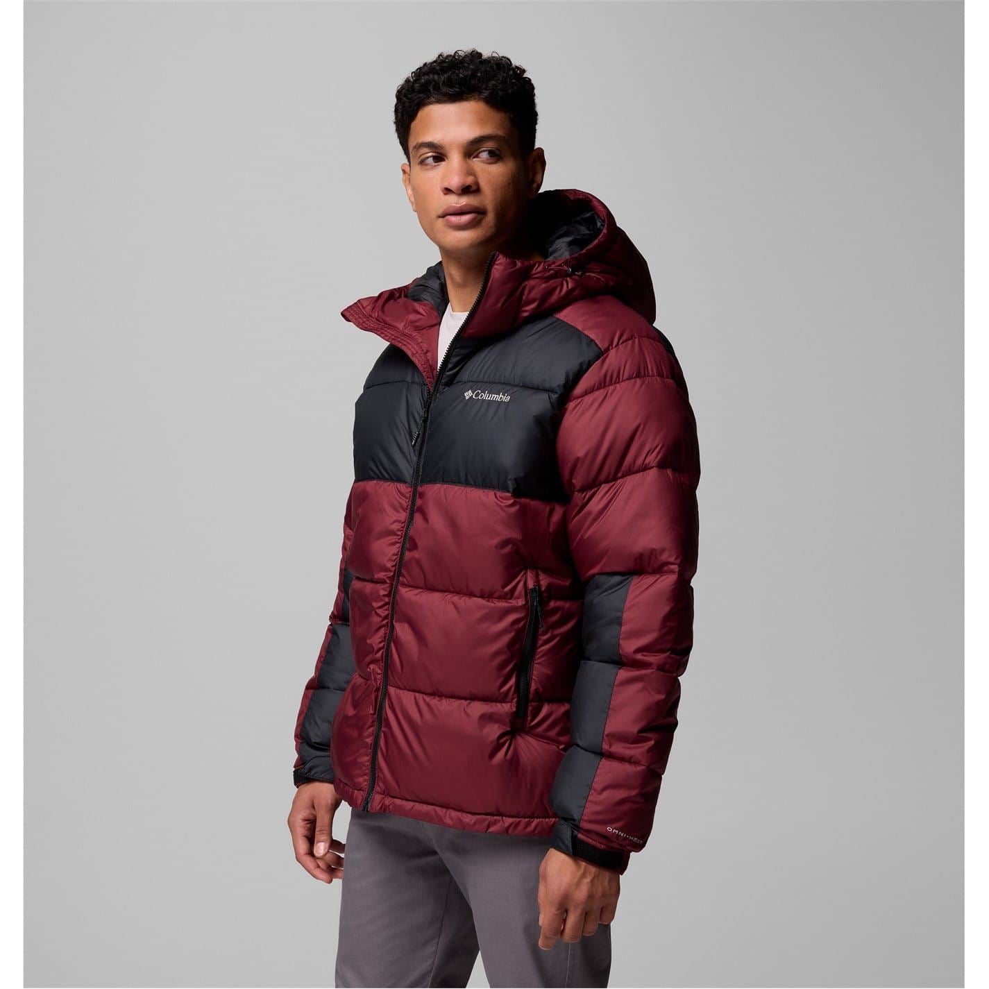 Columbia Pike Hooded Solid Patterned Puffer Jacket