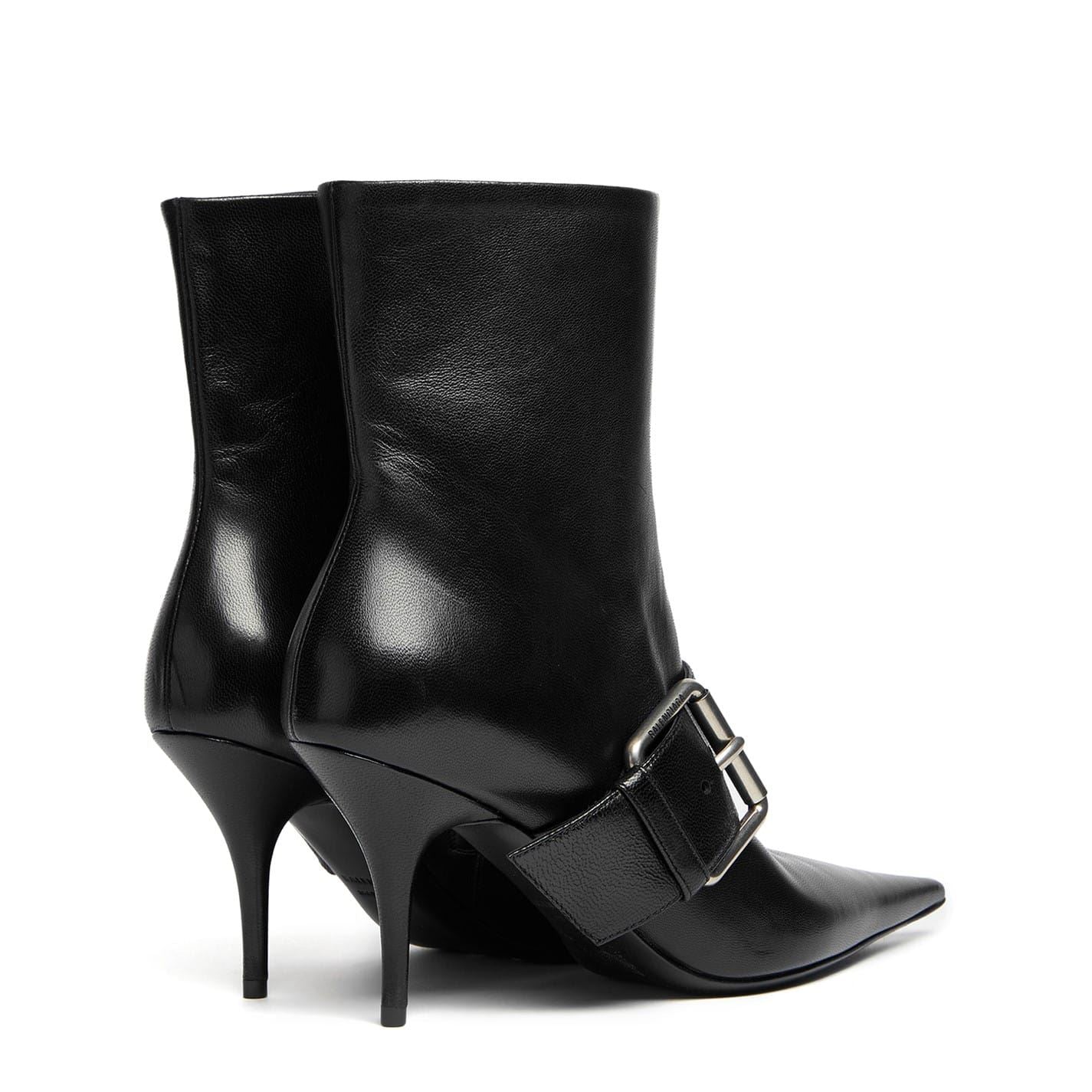 Balenciaga Knife Buckled Leather Ankle Boots