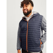 Jack and Jones Solid Patterned Hooded Ribbed Cuff Puffer Jacket
