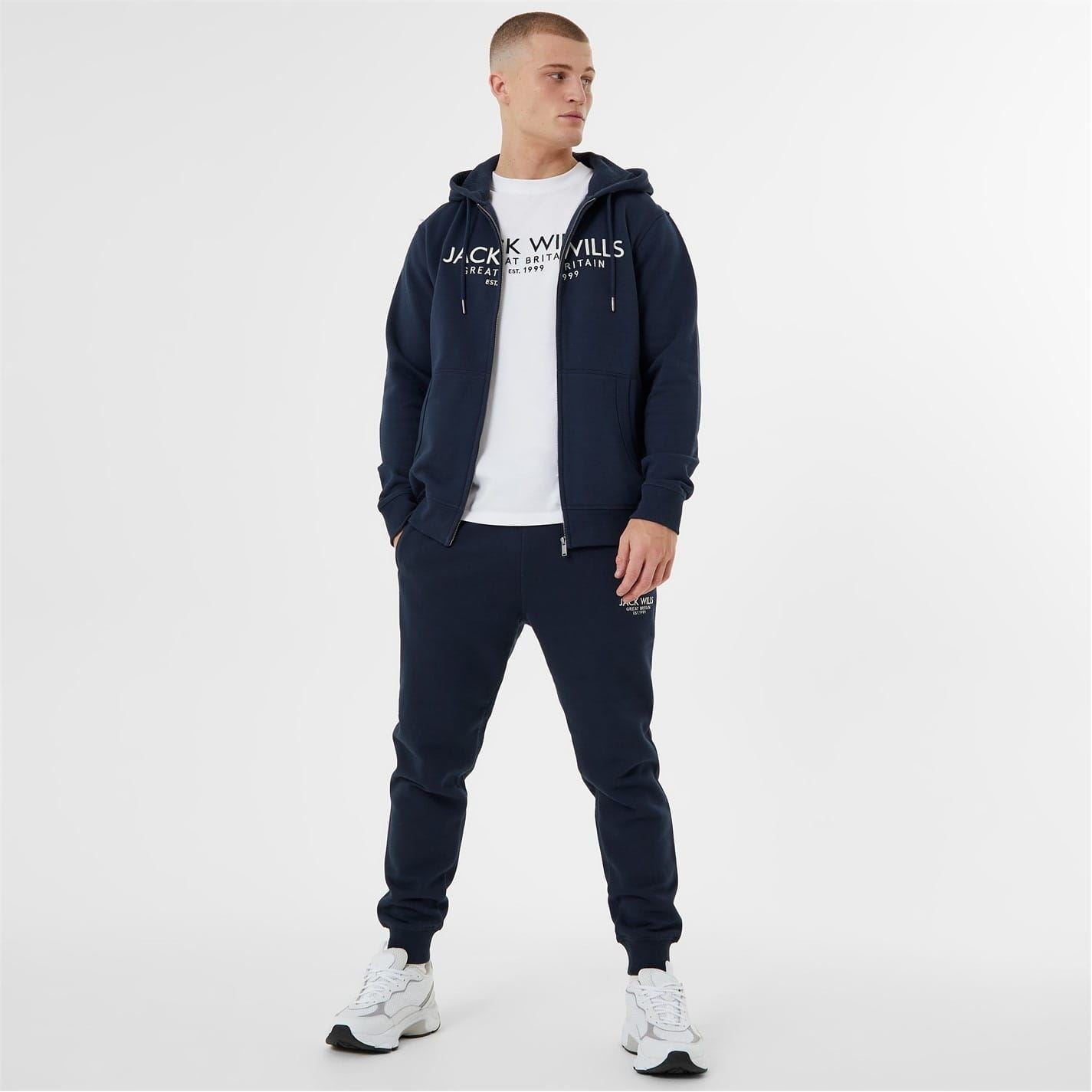 Jack Wills Mens Graphic Zip Hoodie