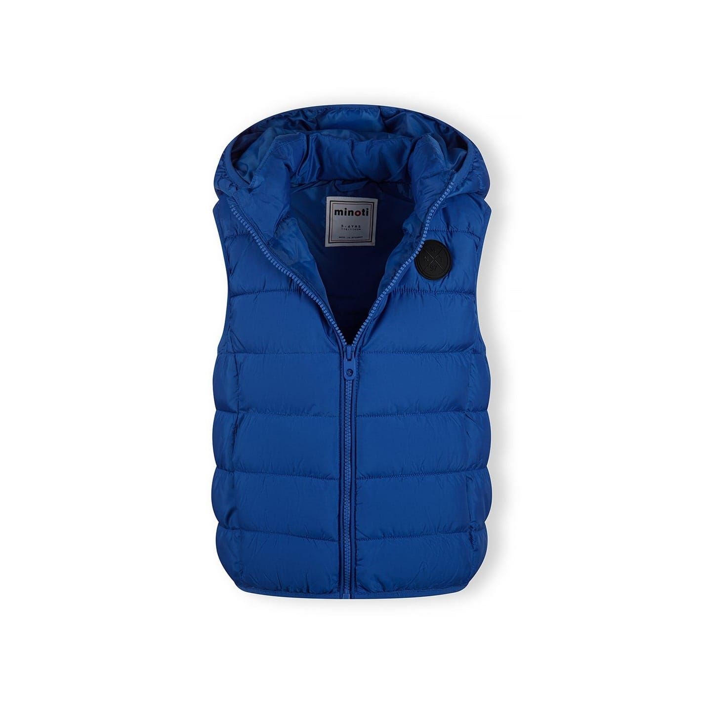 Minoti Boys Padded Gilet With Detachable Hood Cobalt Blue