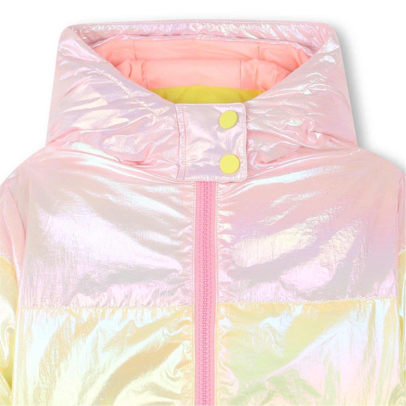 Billieblush Color Block Hooded Snap Button Puffer Jacket