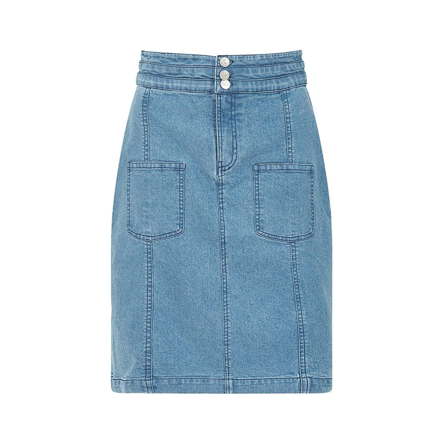 Yumi Patch Pocket Knee Length Pencil Skirt