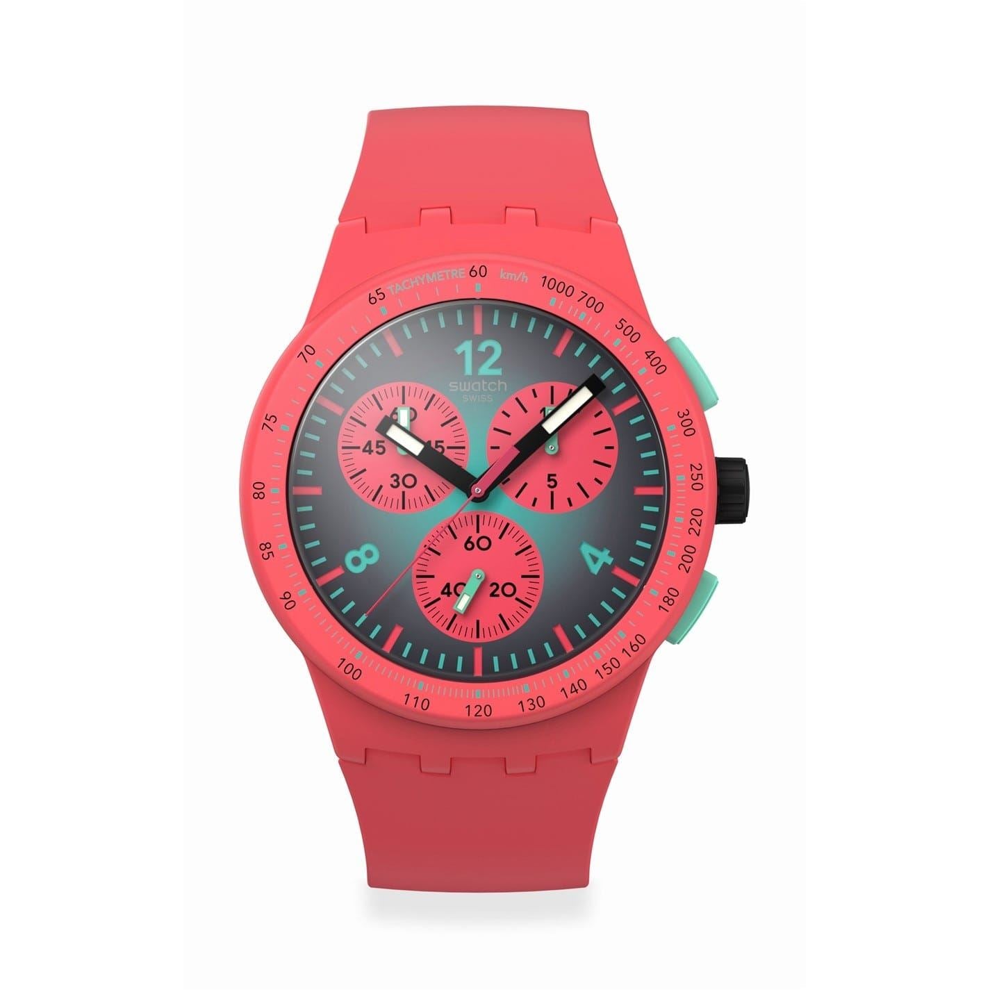 Swatch Paradiso 53 Sport Rubber Bracelet Analogue Watch