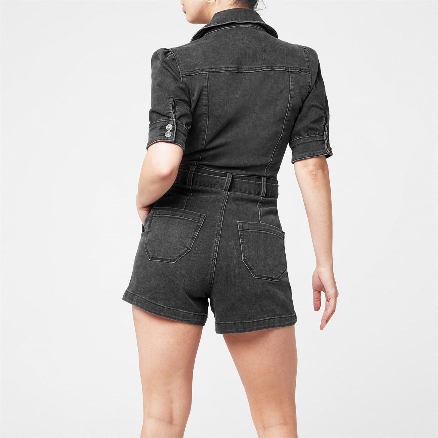 Paige Mayslie Collared Short Sleeve Romper