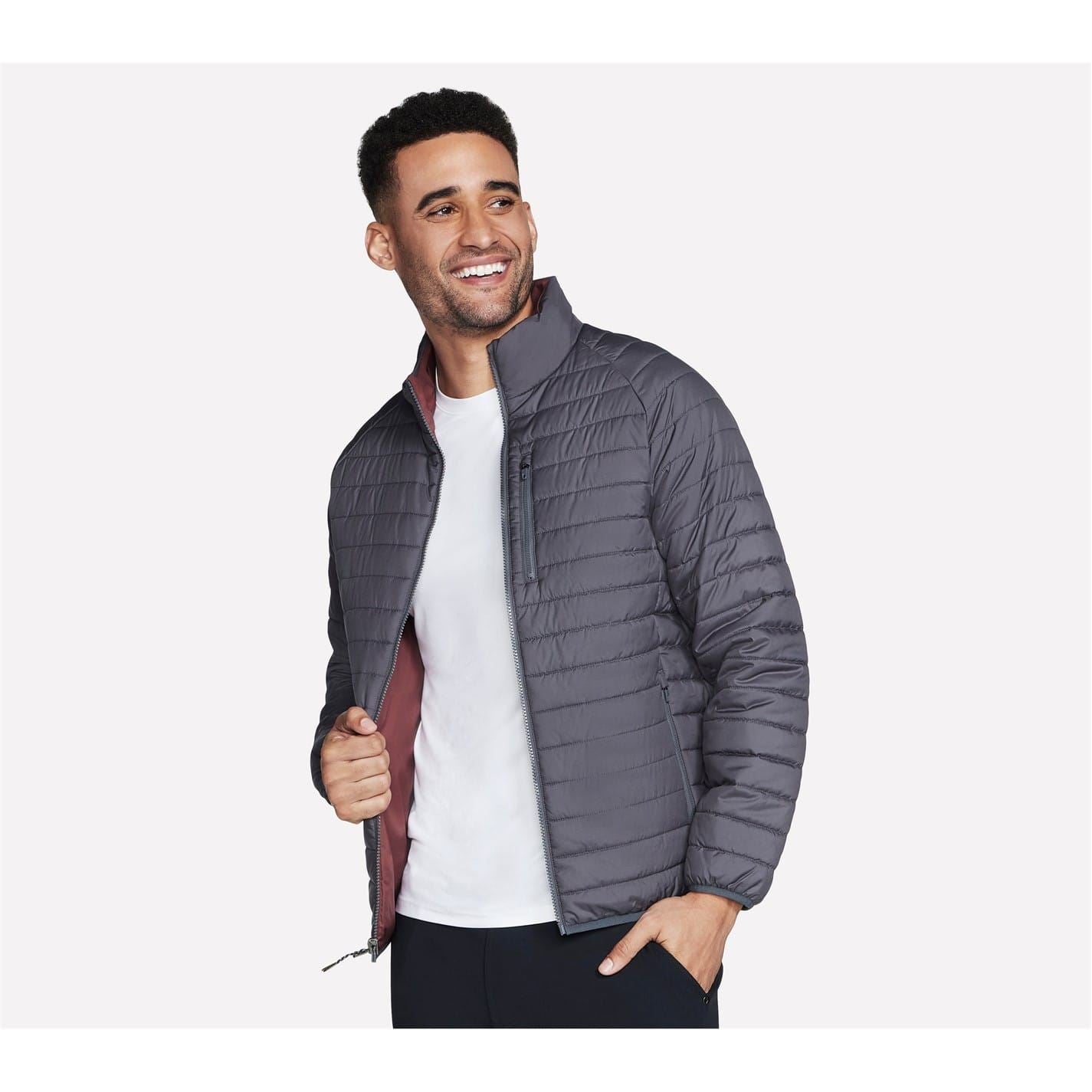 Skechers Goshield Altitude Solid Patterned Ribbed Cuff Softshell Jacket