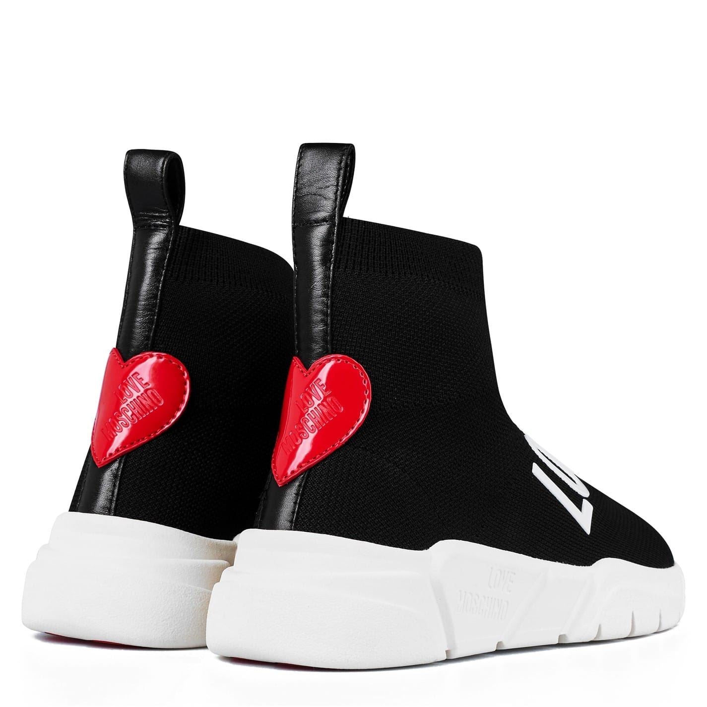 Love Moschino Logo Strap Hi Sock Trainers