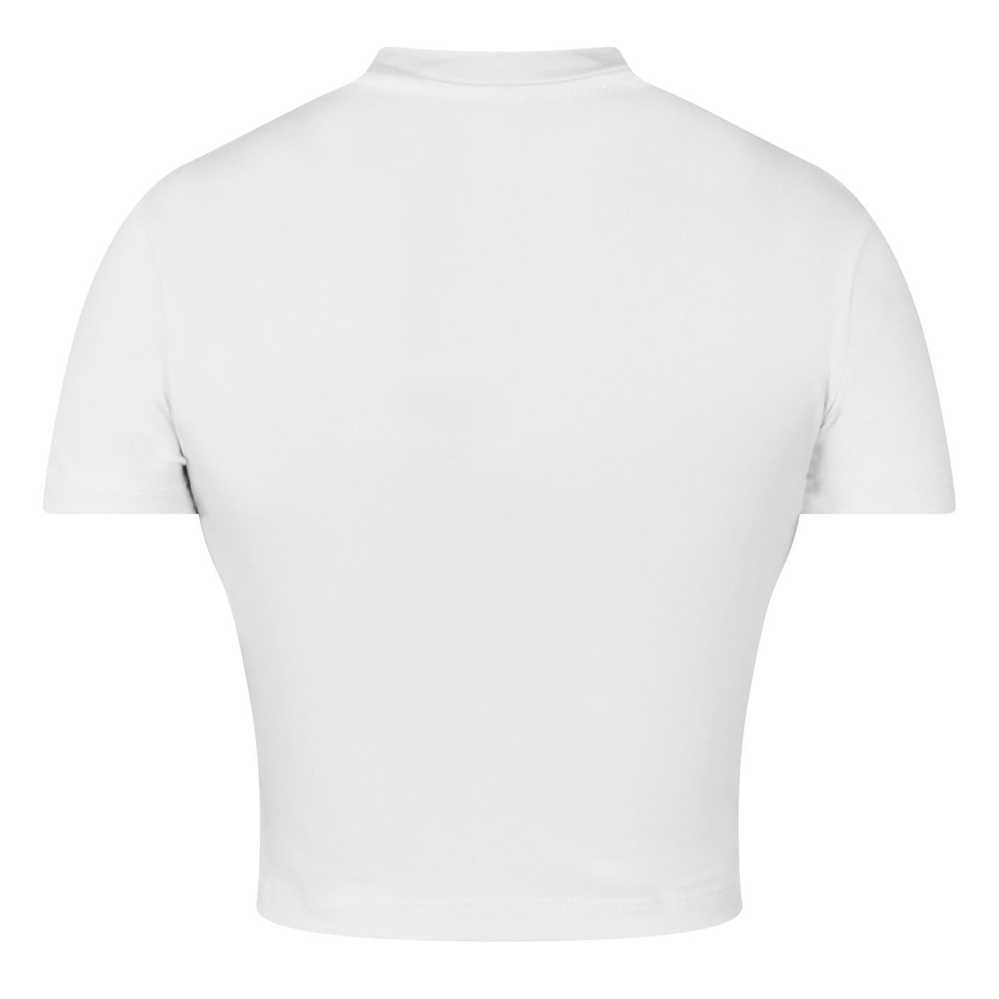 Palm Angels Cropped Mock Neck Logo Print T-Shirt