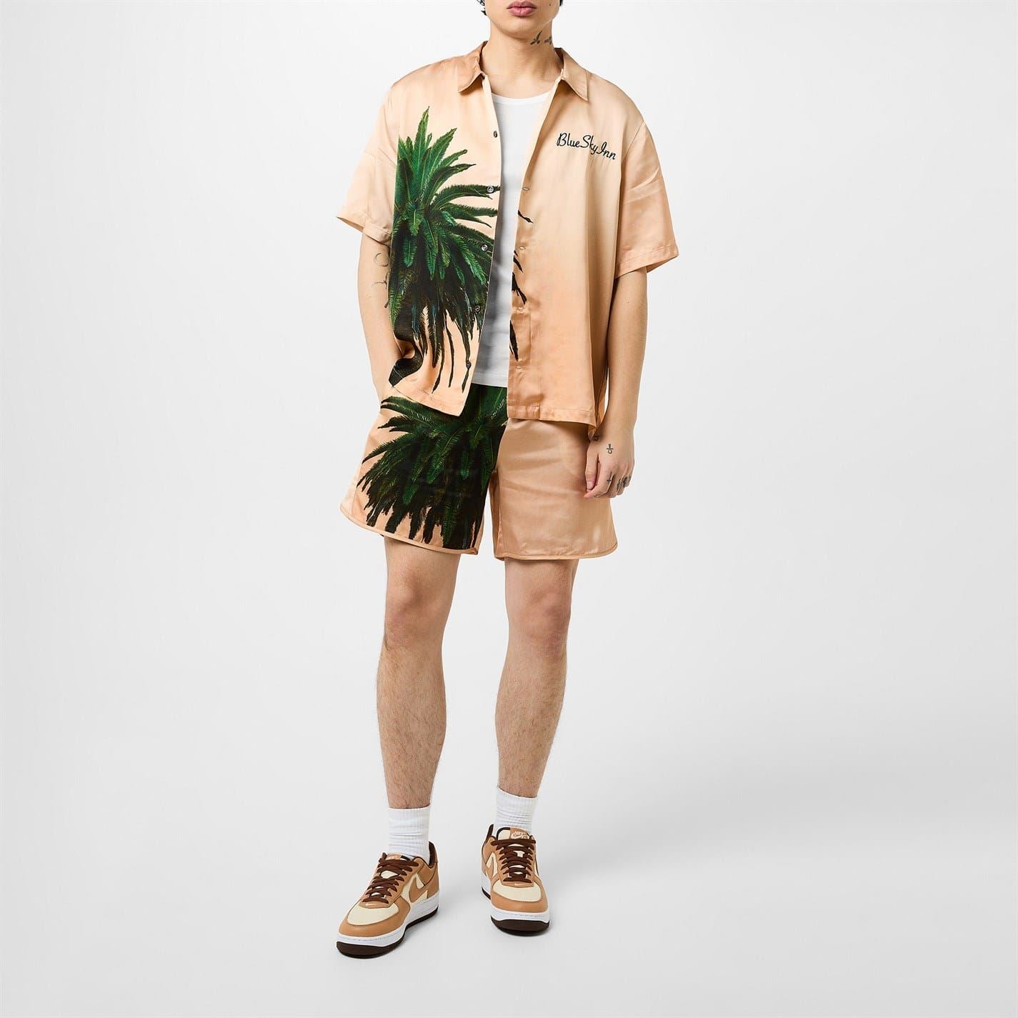 Blue Sky Inn Graphic Print Shorts with Elasticated Waistband