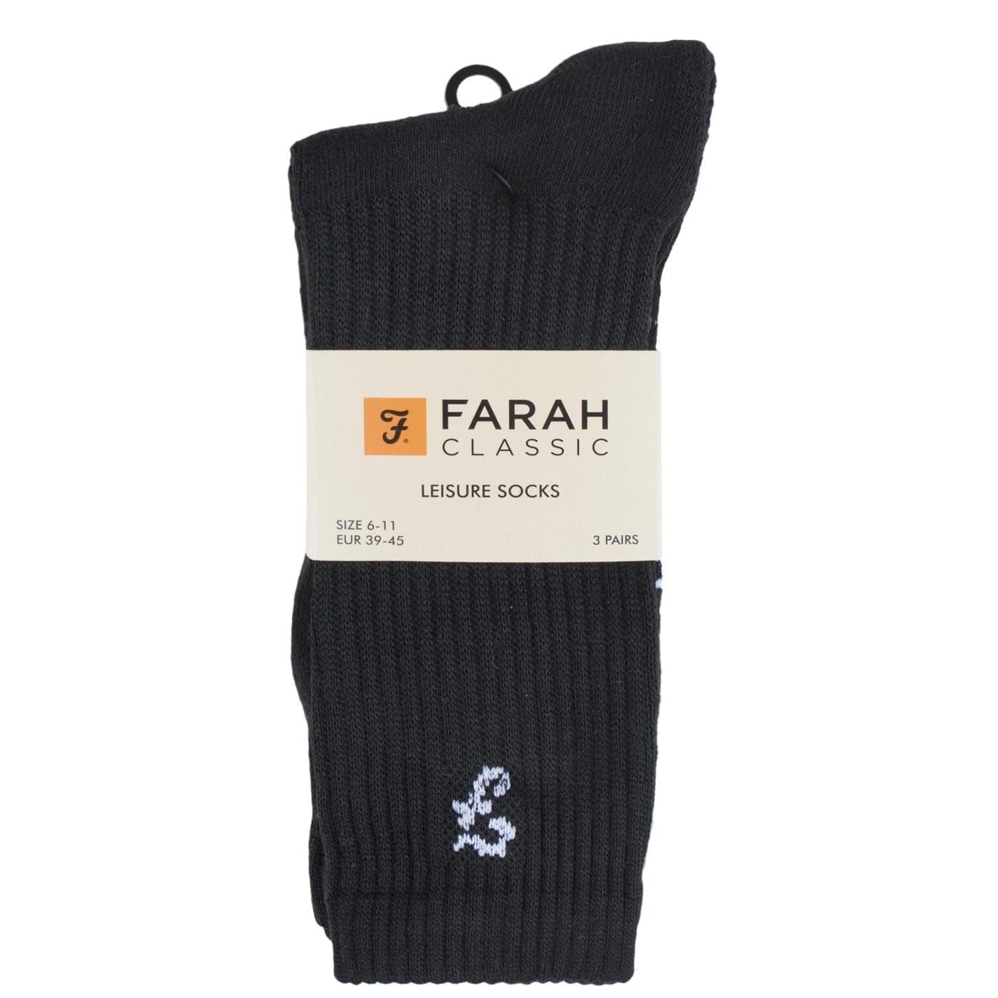 Farah 3 Pack Cushioned Crew Socks