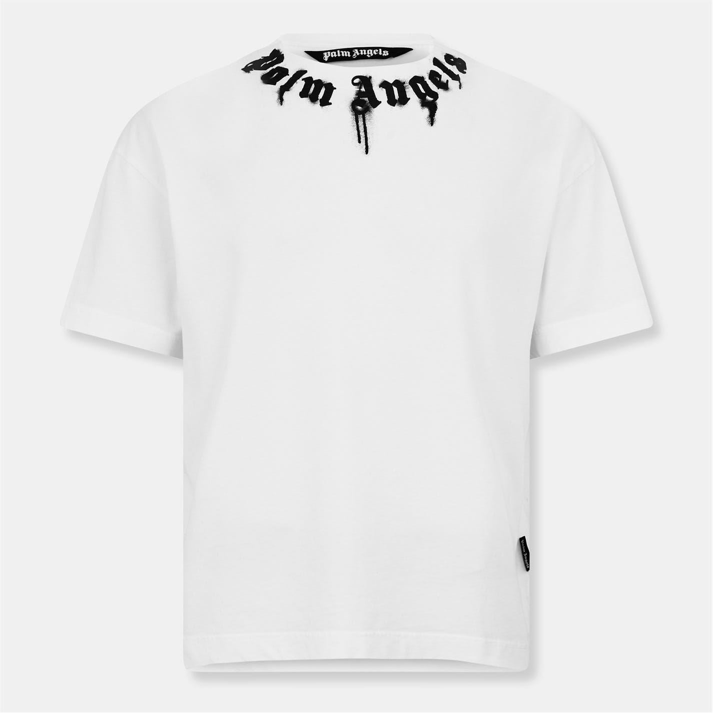 Palm Angels Crew Neck Short Sleeve Logo Print T-Shirt