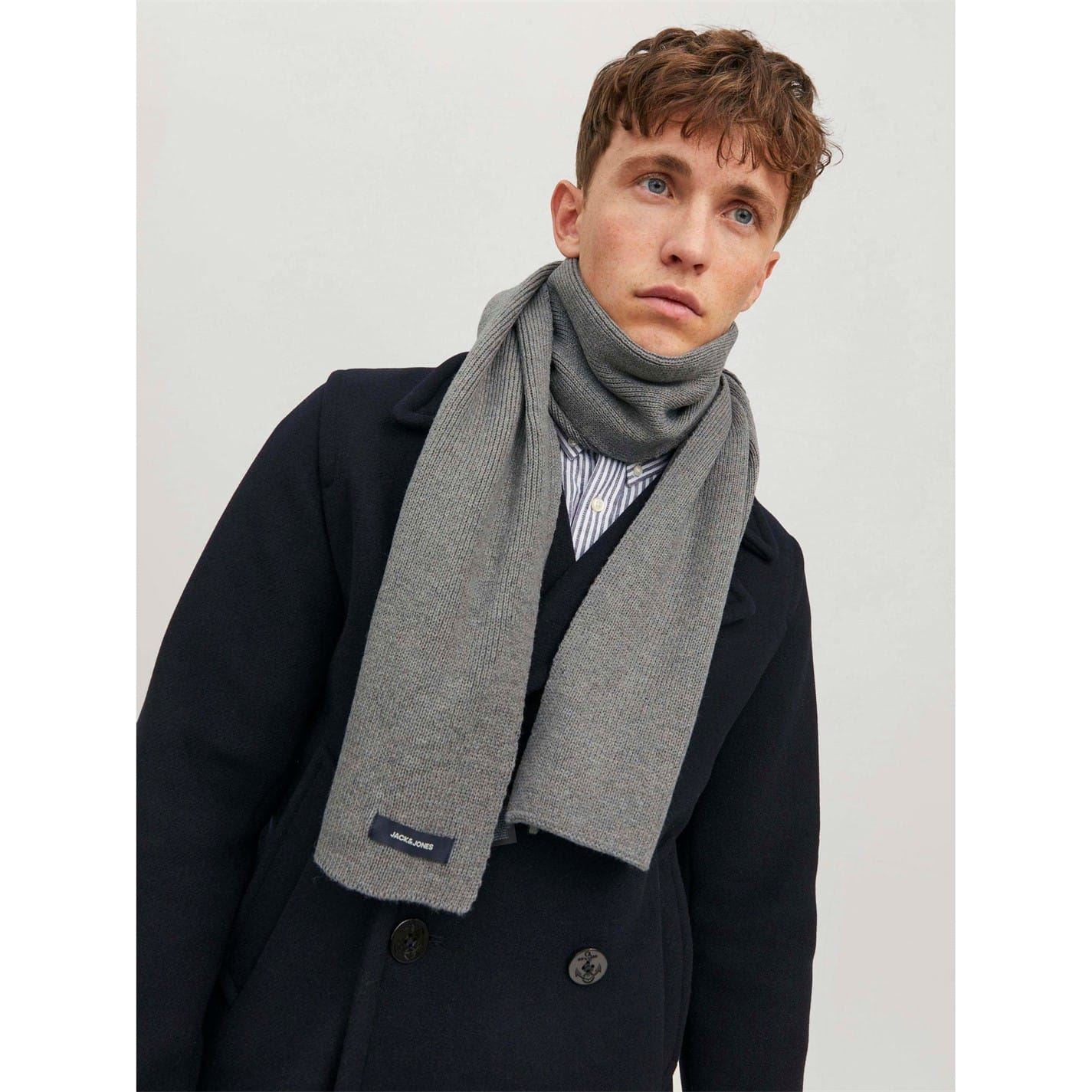 Jack and Jones Solid Knit Scarf with Woven Label