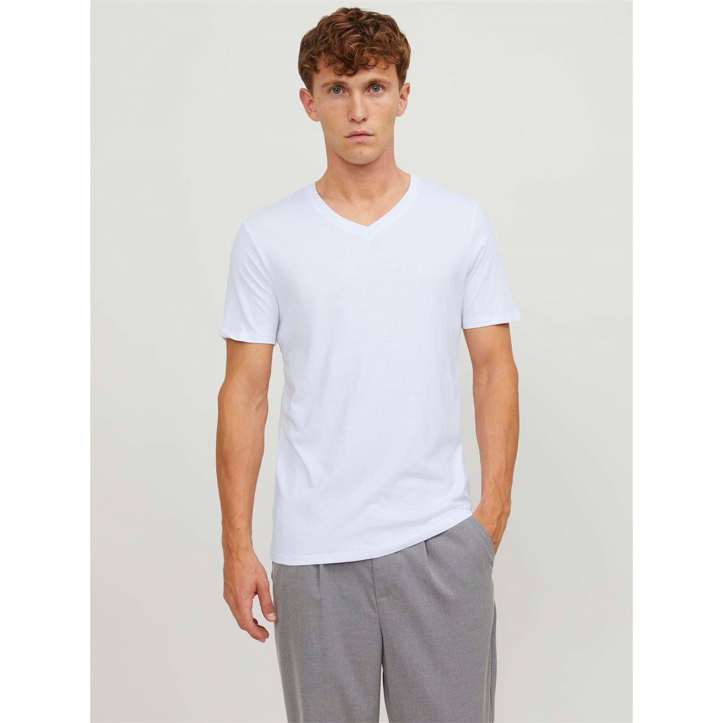 Jack and Jones V-Neck Short Sleeve Regular Fit T-Shirt 2 Pack
