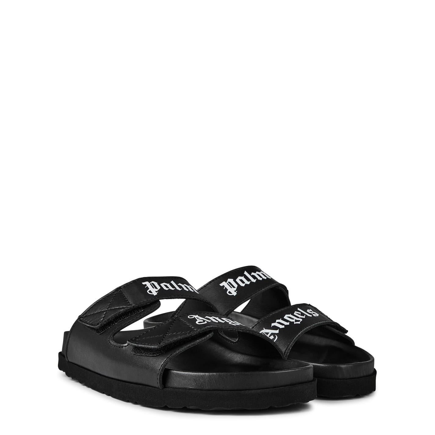 Palm Angels Logo Touch Strap Slides Juniors