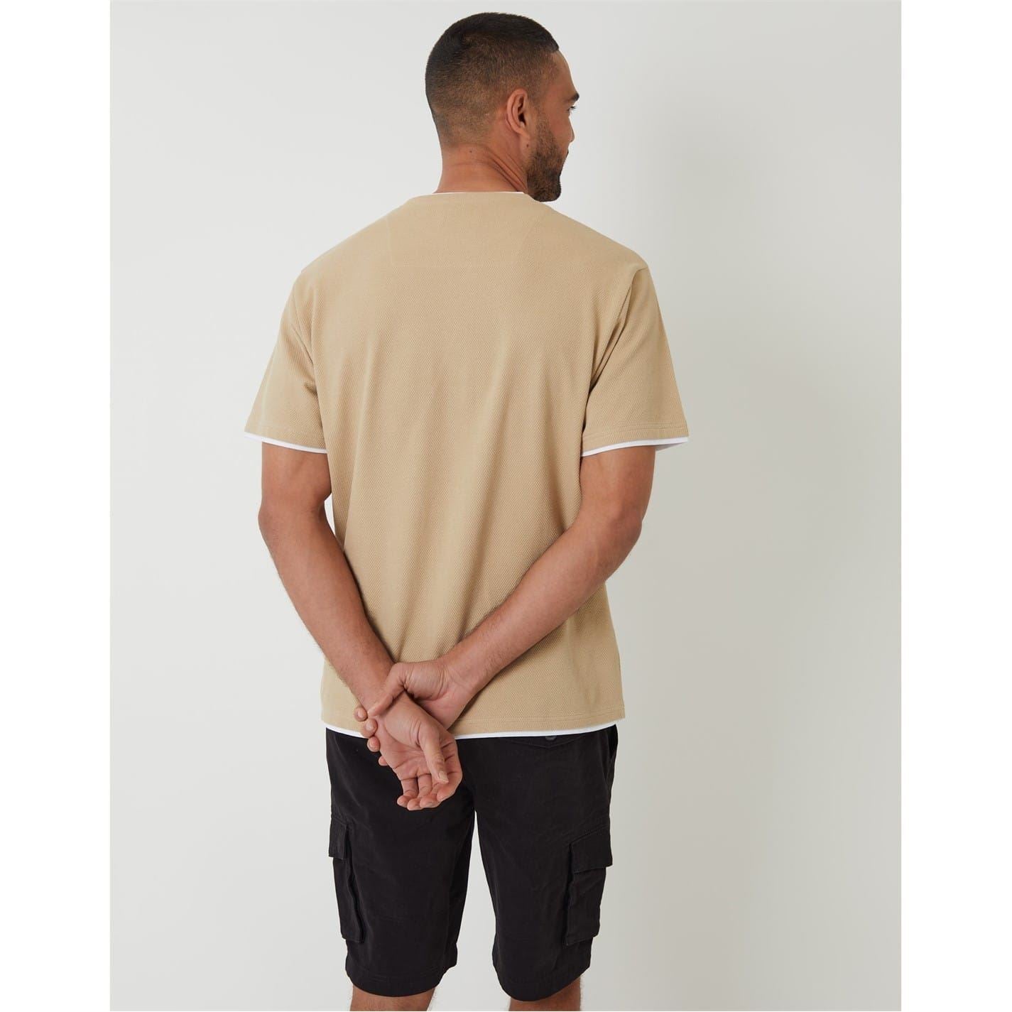 Threadbare Mock Neck Regular Fit Short Sleeve T-Shirt