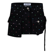 The Attico Attico Fay Crystal Mini Cargo Skirt